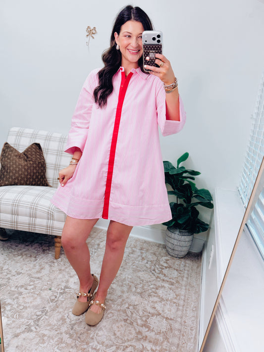 Emry Pin Stripe Mini Dress