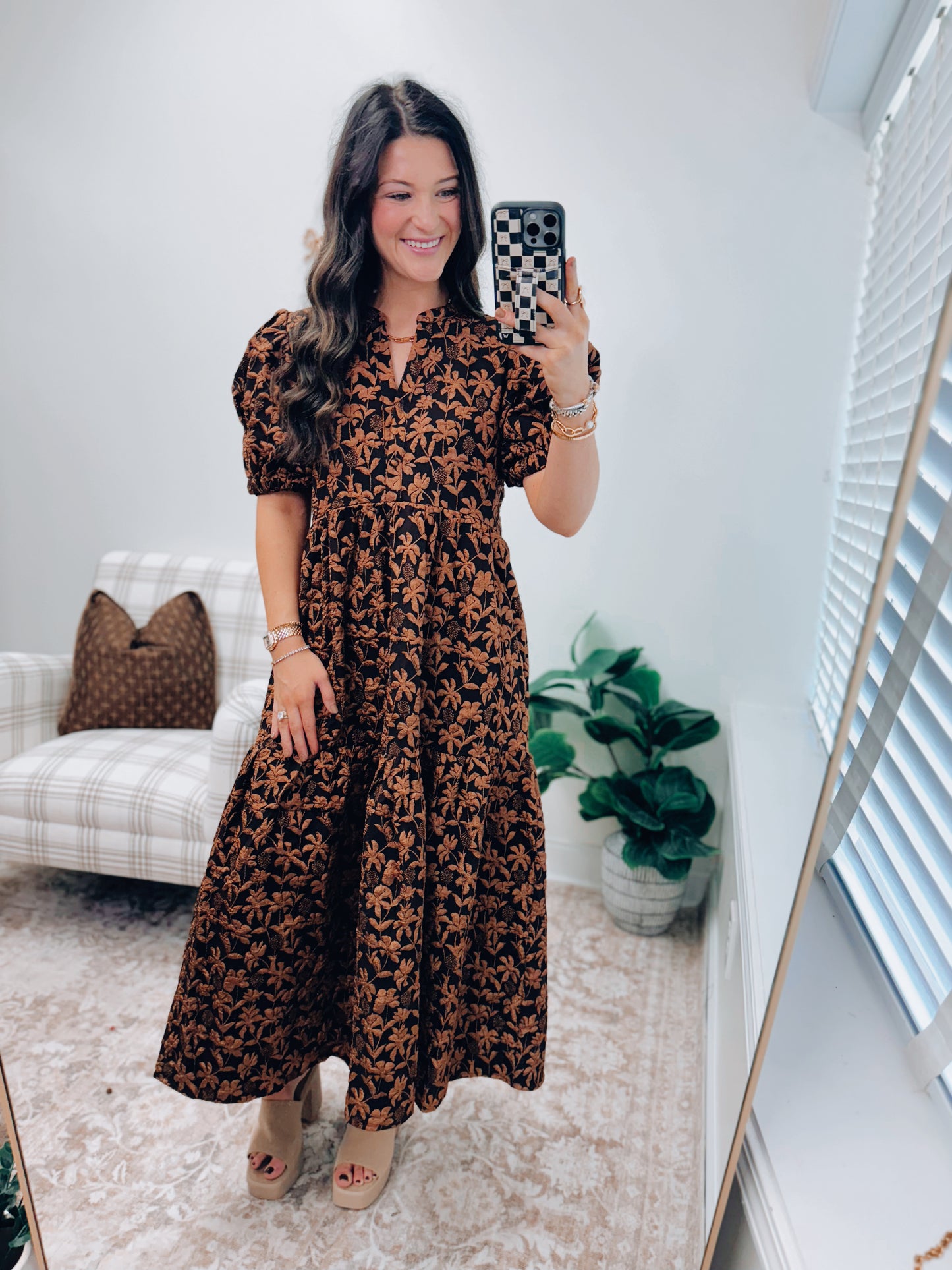 Muse Textured Embossed Maxi Dress