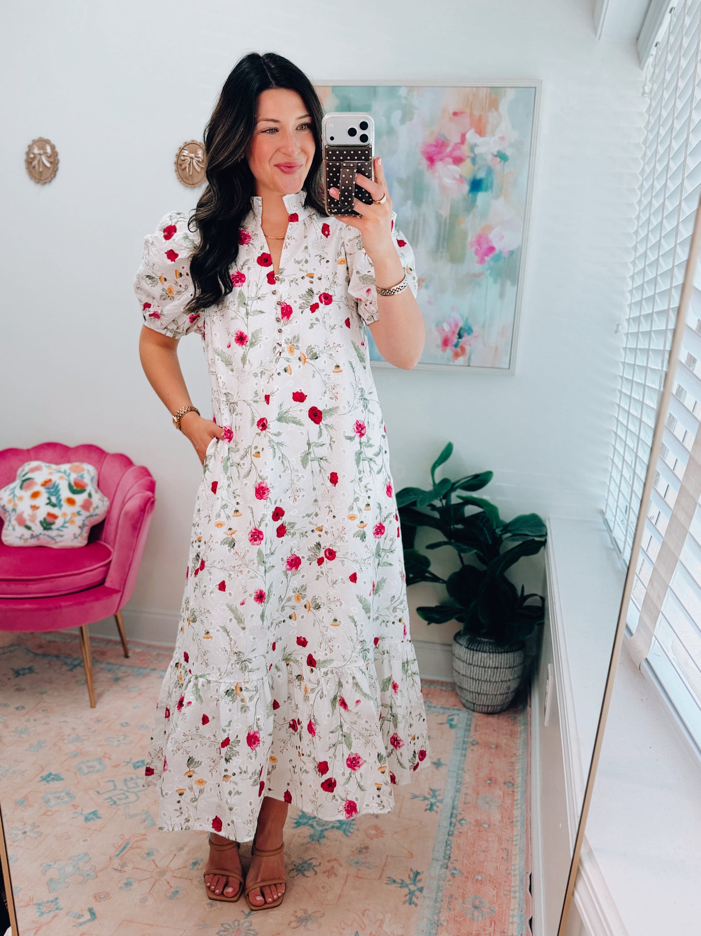 Sawyer Floral Eyelet Midi Dress
