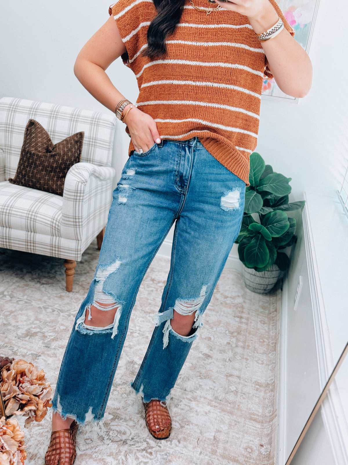 Remi Distressed Medium Washed Denim