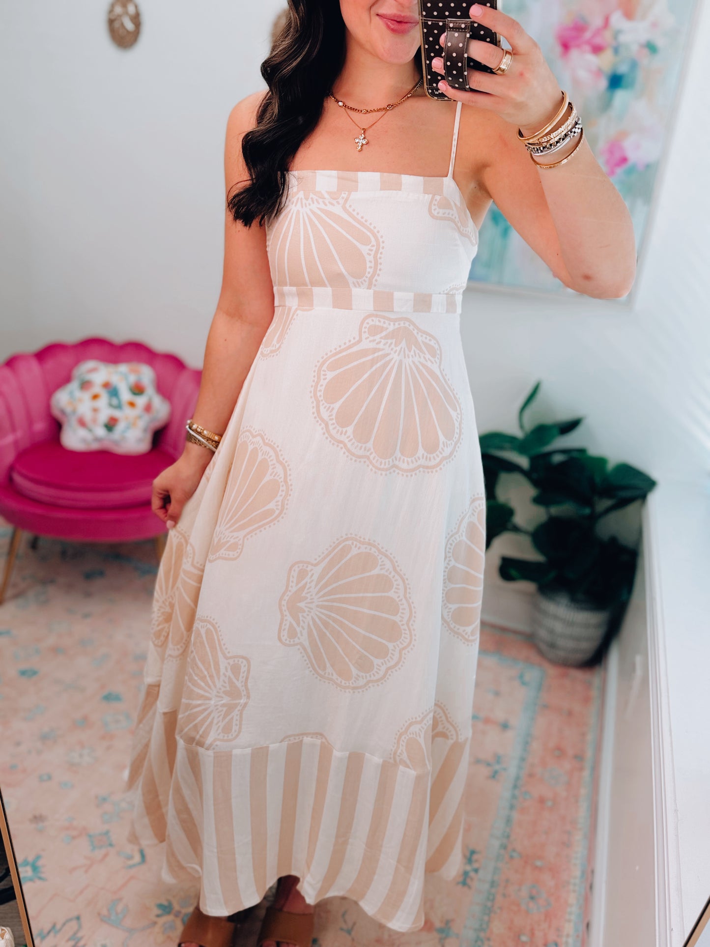 Seashell Taupe Midi Dress