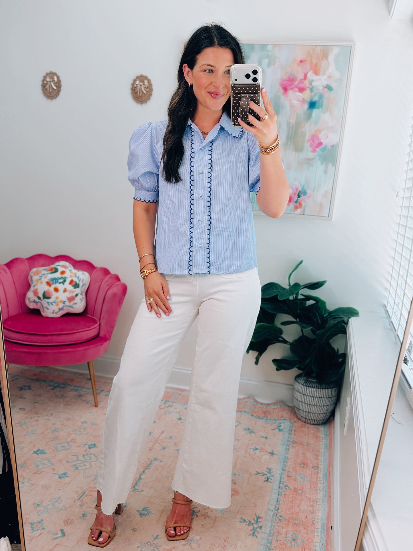 Sloane Scallop Stripe Top