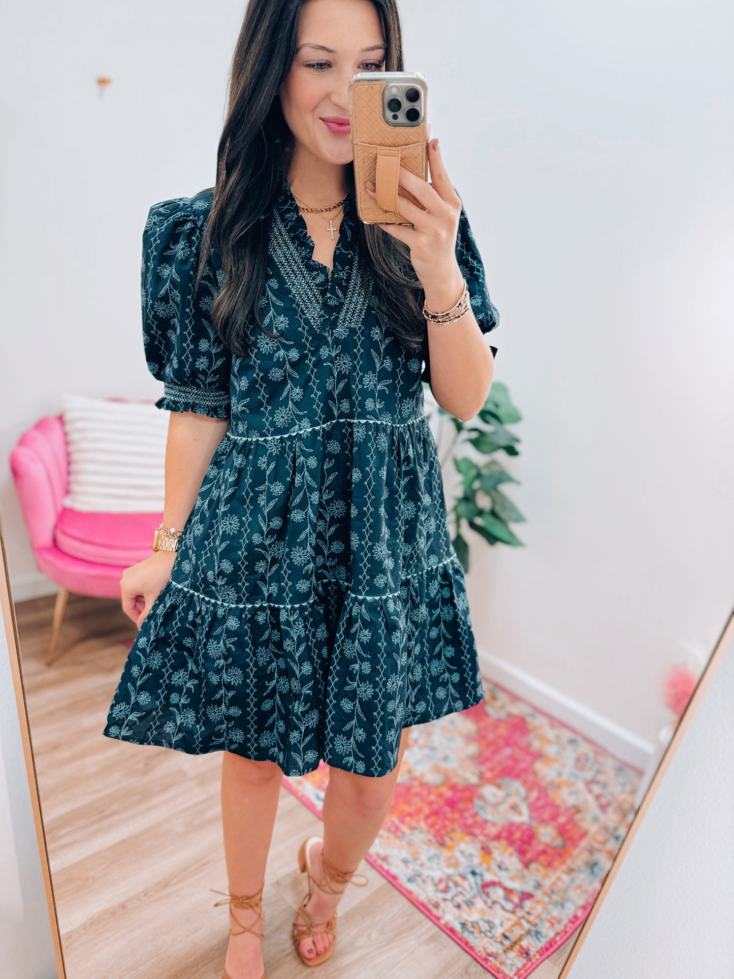 Polly Printed Mini Dress - Midnight