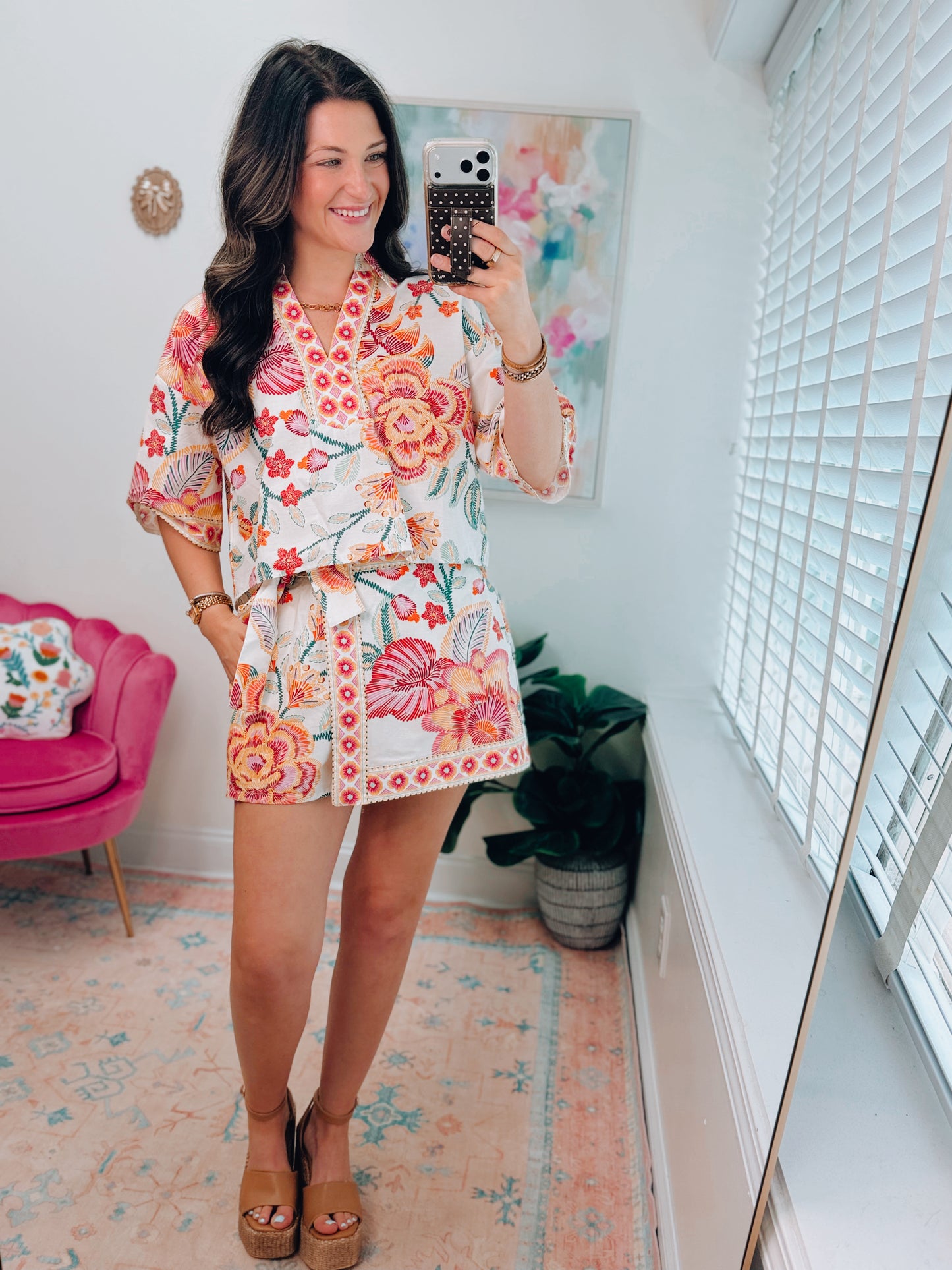 Tropical Escape Skort Set - Pink