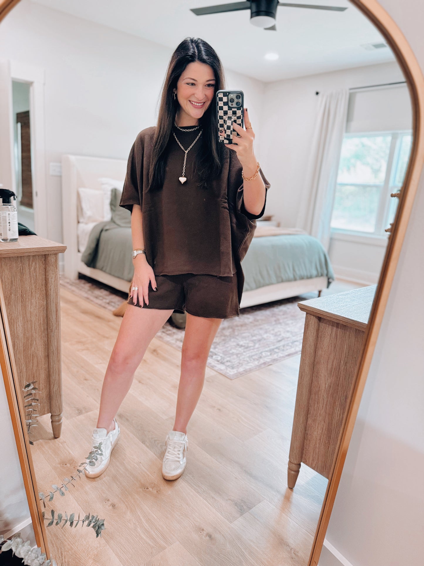 Malibu Fall Vintage Edge Shorts Set - Brown