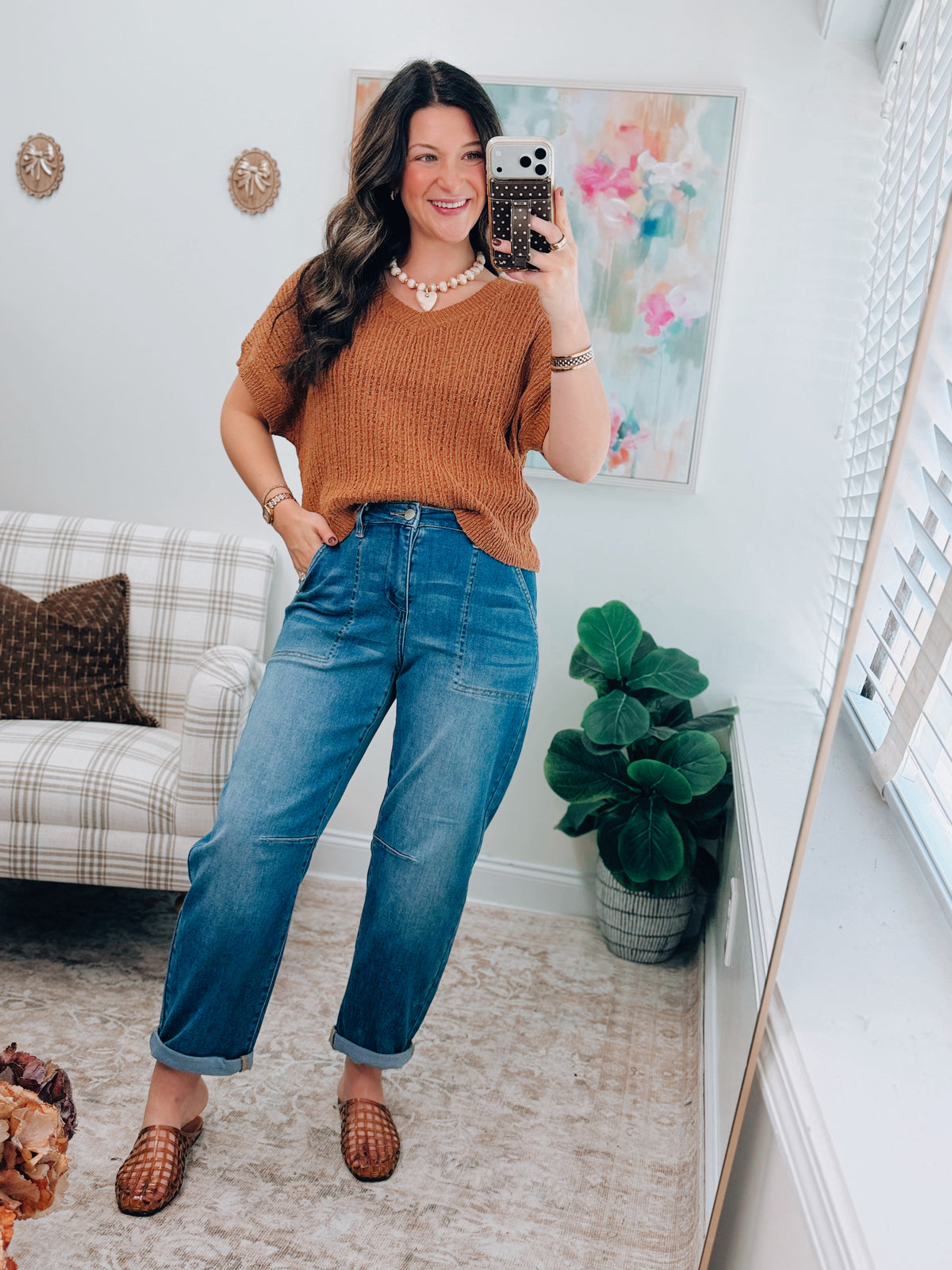 CURVY Tessa Basic Barrel Risen Denim