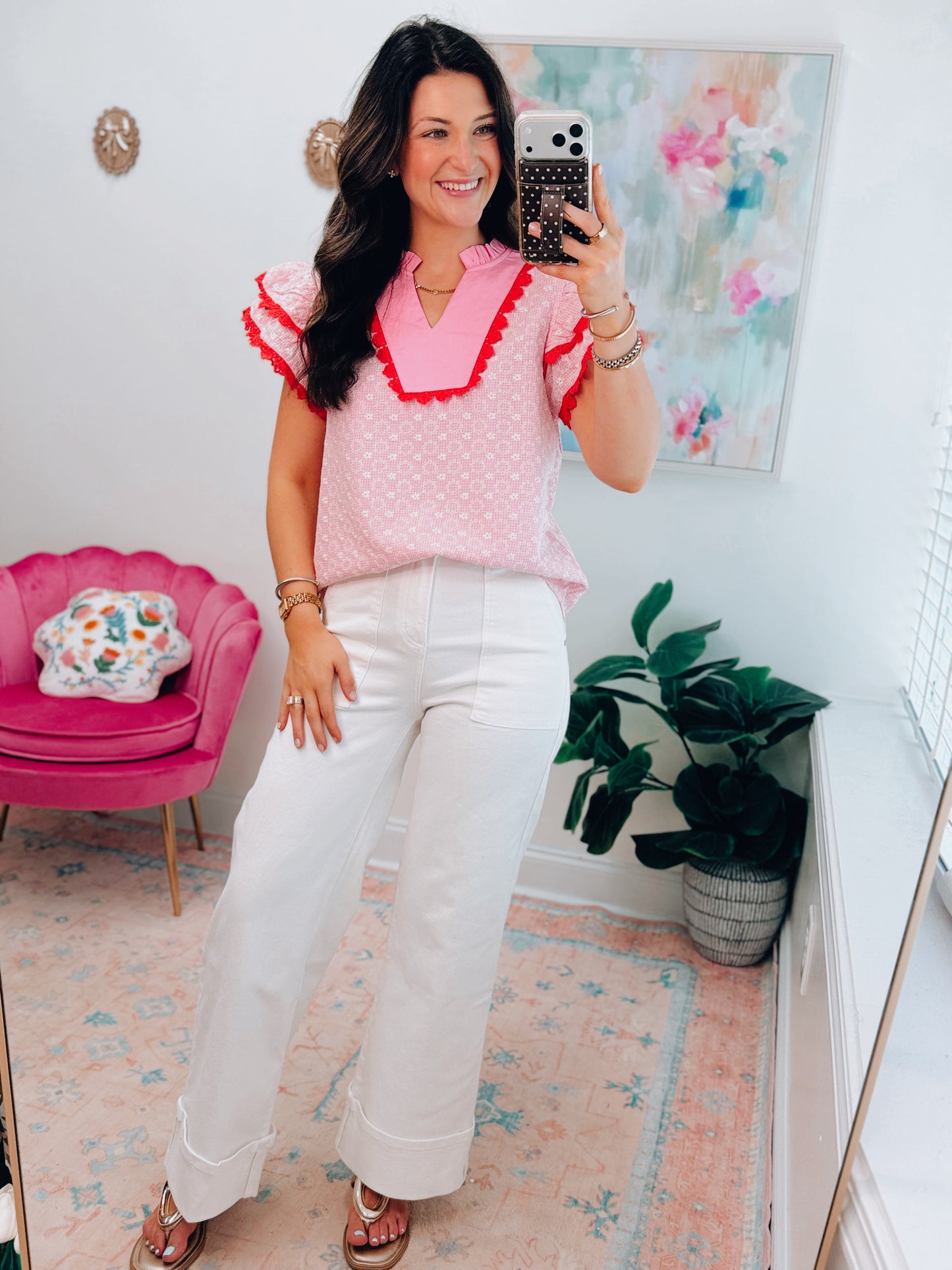 Sundrift Eyelet Ruffle Top