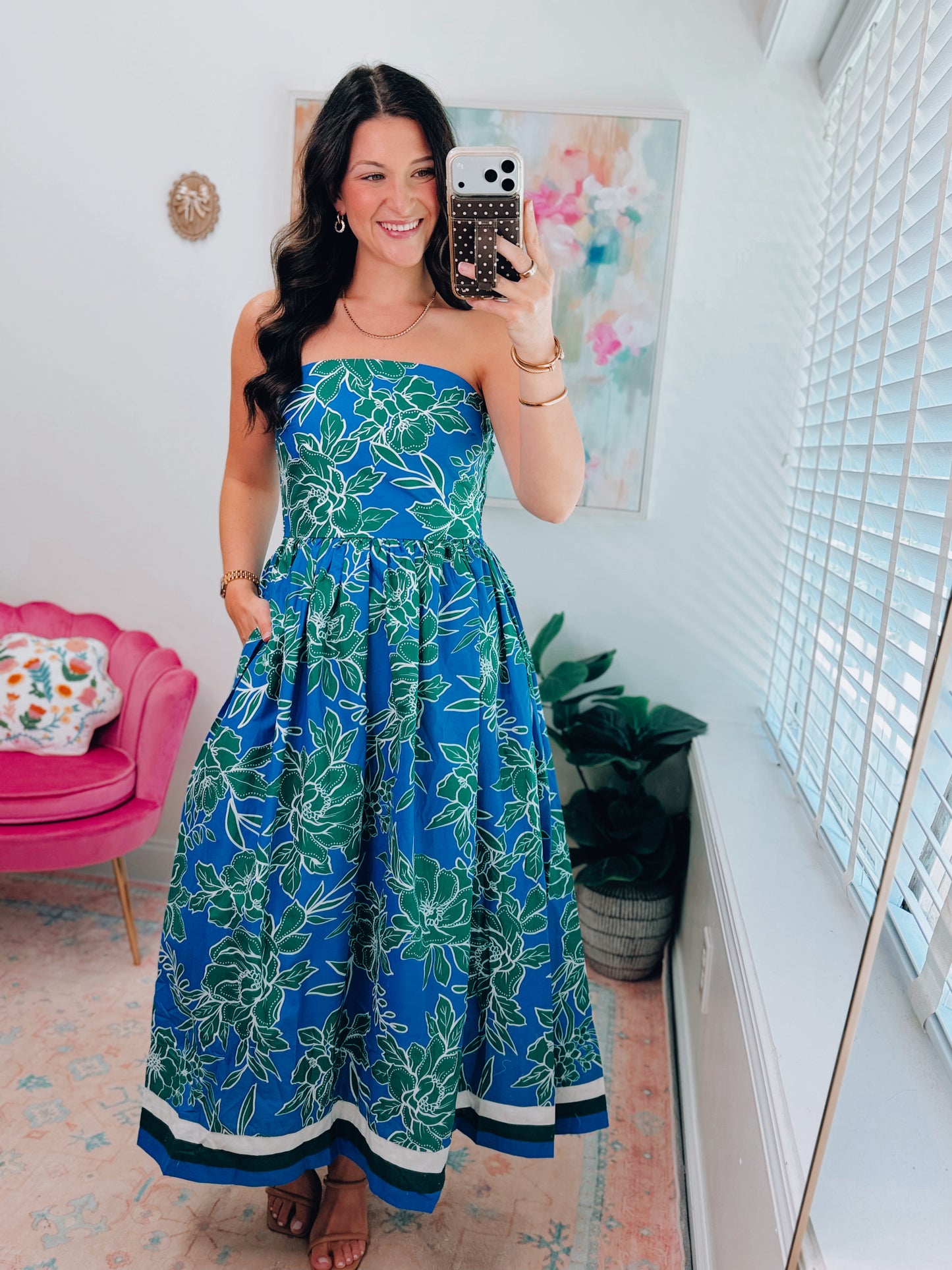 Skylar Strapless Multi Midi Dress