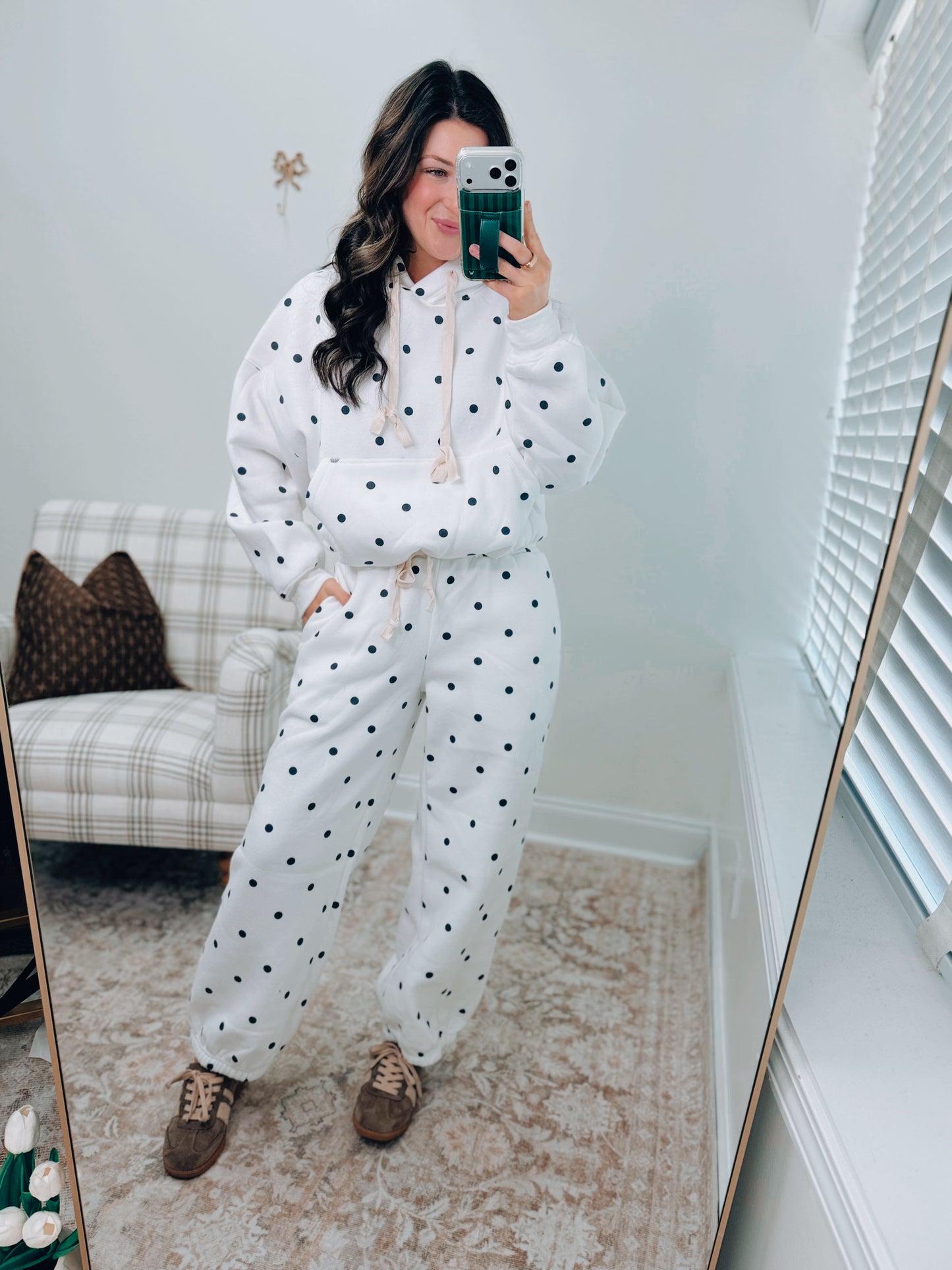 Bubble Hem Polka Dot Comfy Set