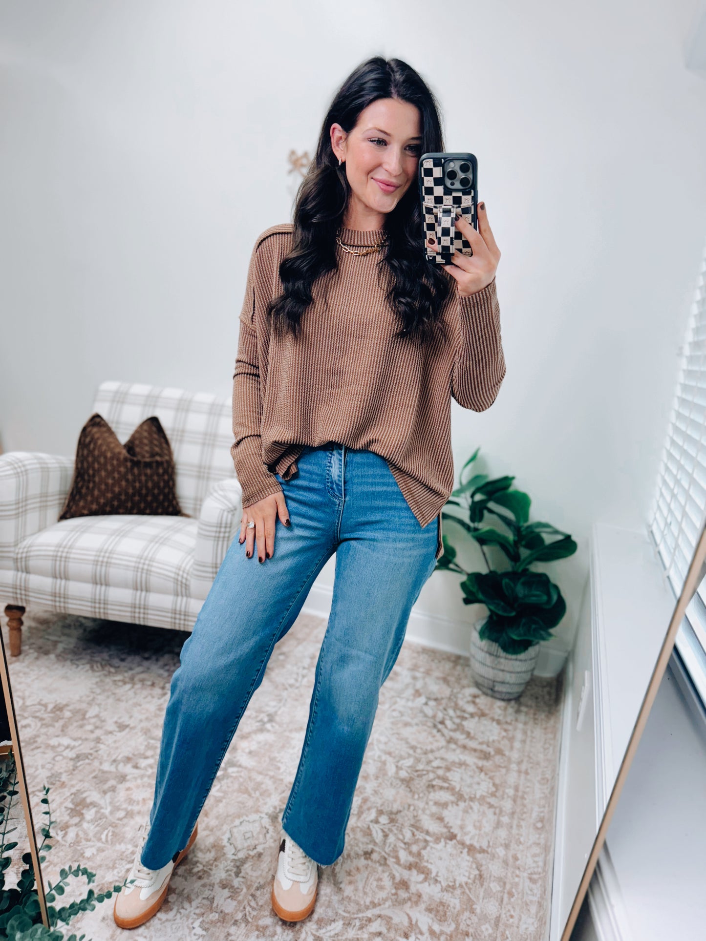 DOORBUSTER Laci Ribbed Top - Brown