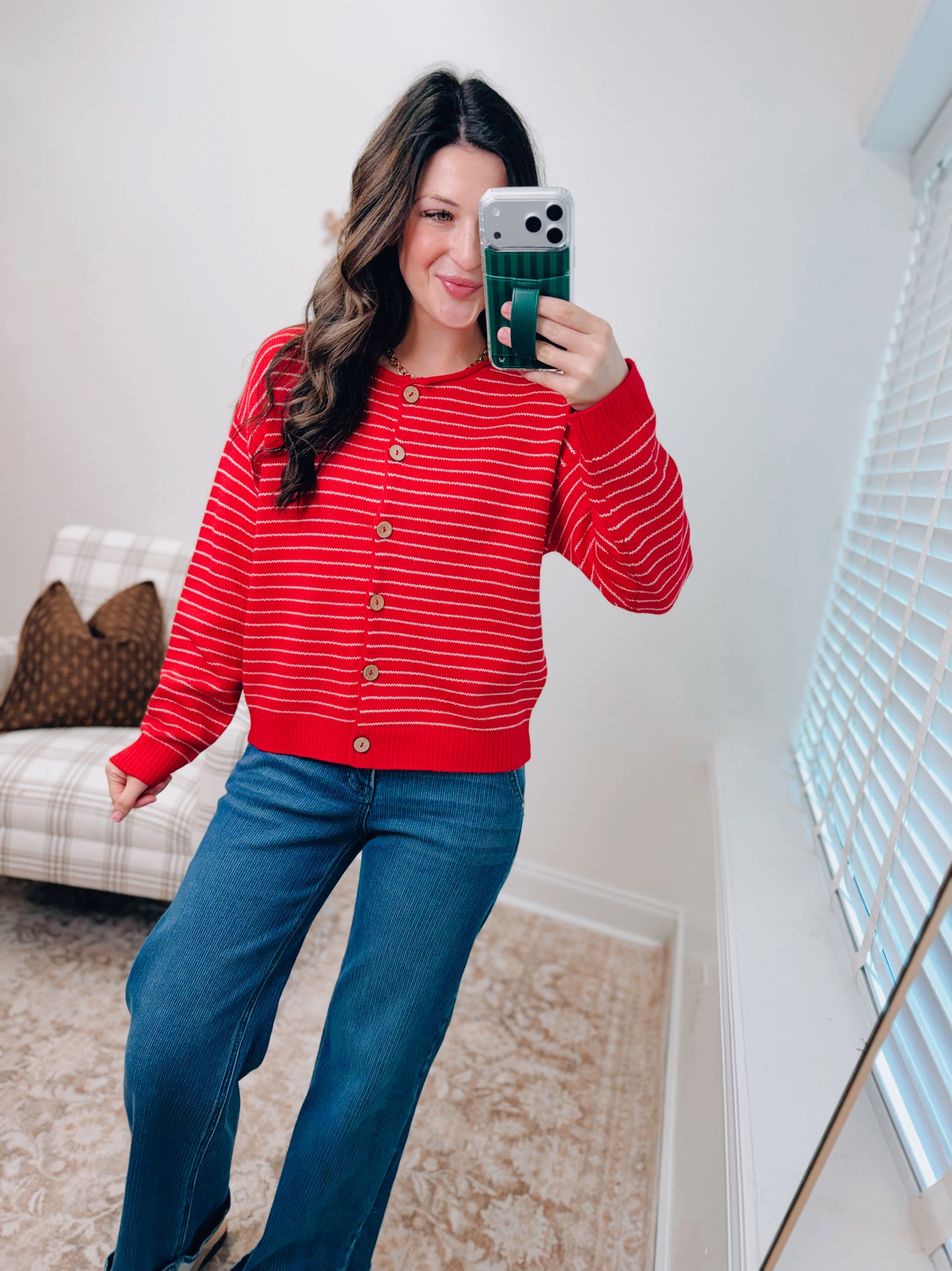 Heartbreaker Striped Button Cardigan