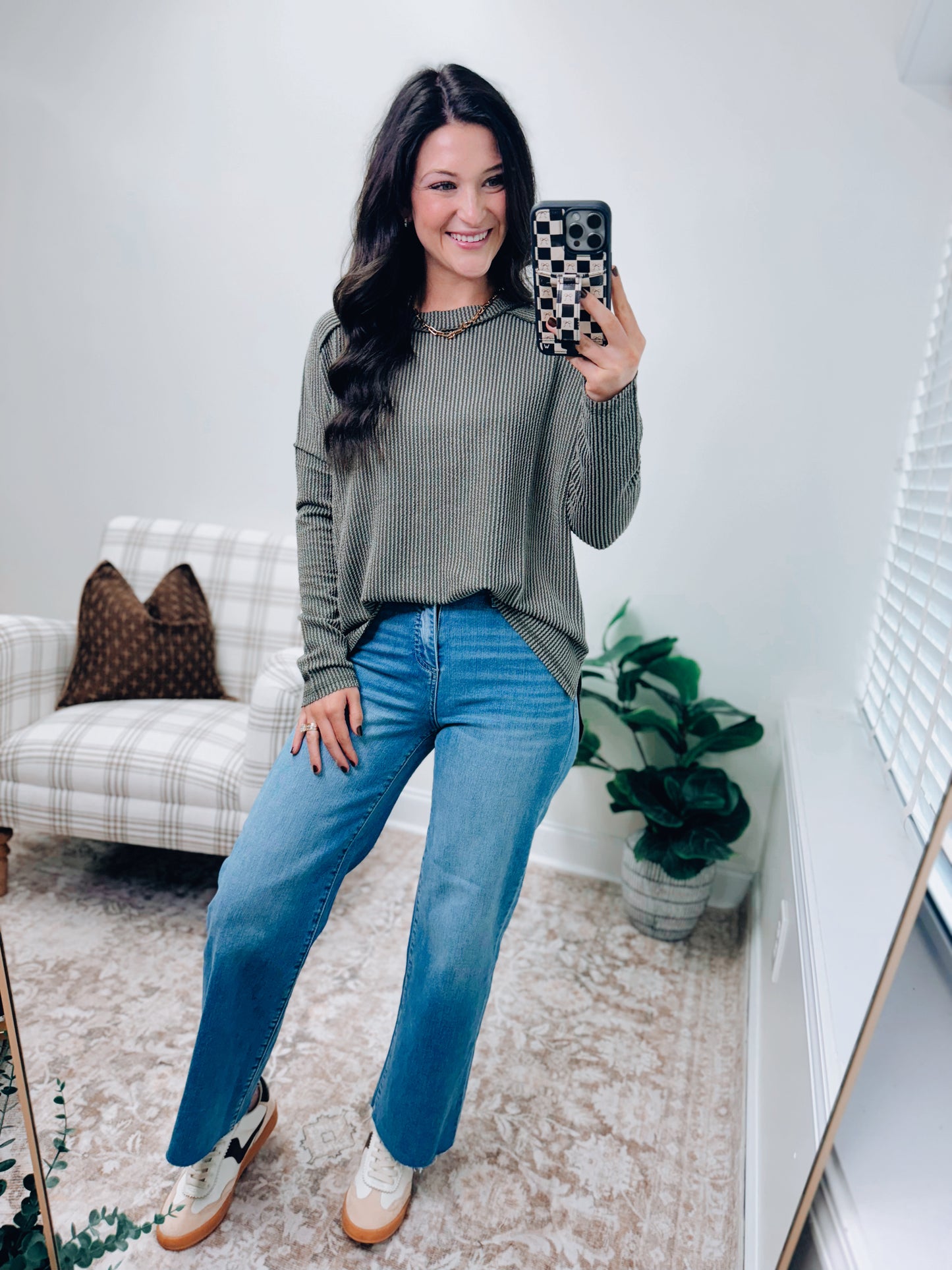 CURVY | DOORBUSTER Laci Ribbed Top - Olive