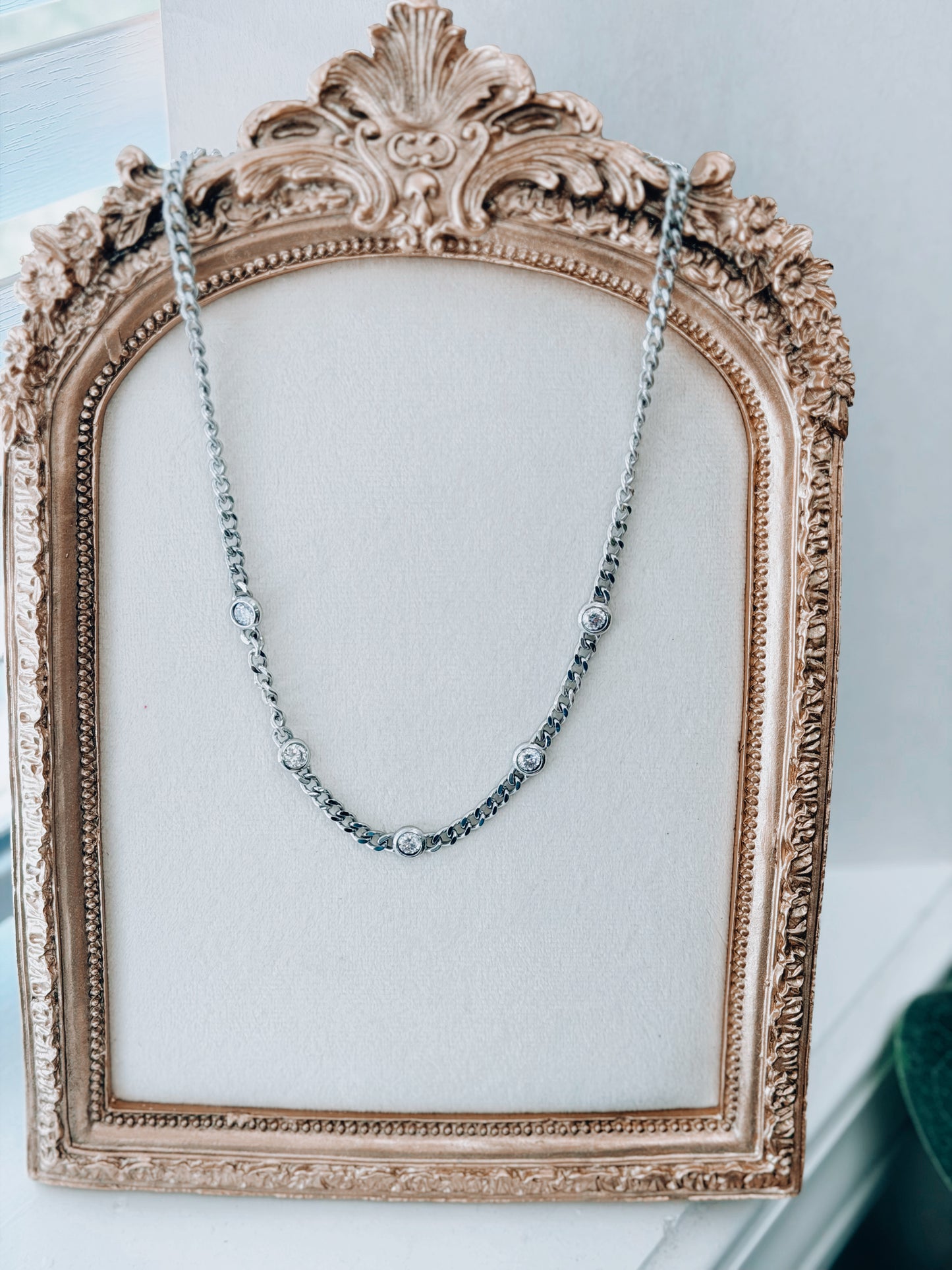 Quinn Cuban Necklace - Silver