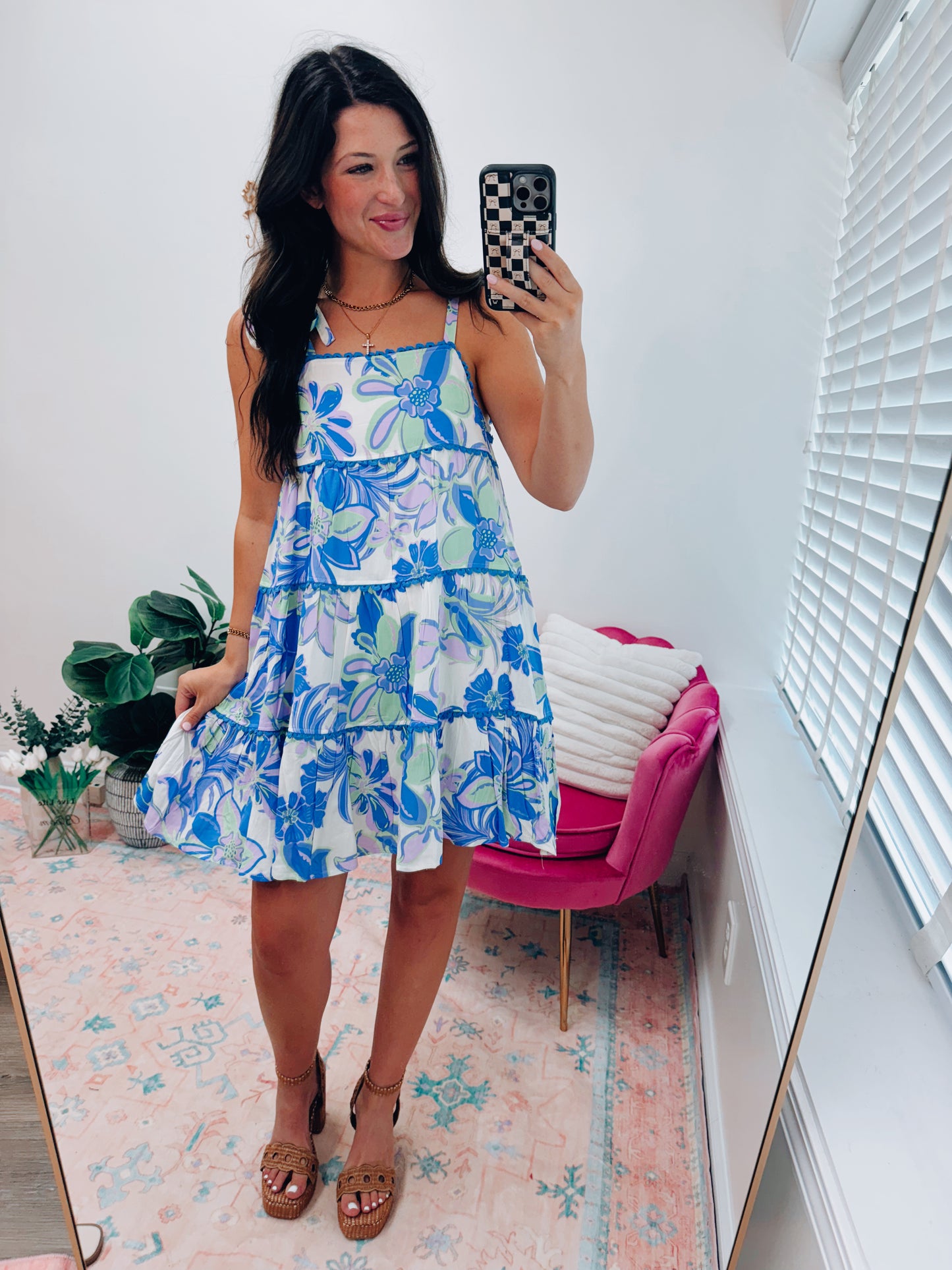 Tiered Scallop Mini Dress