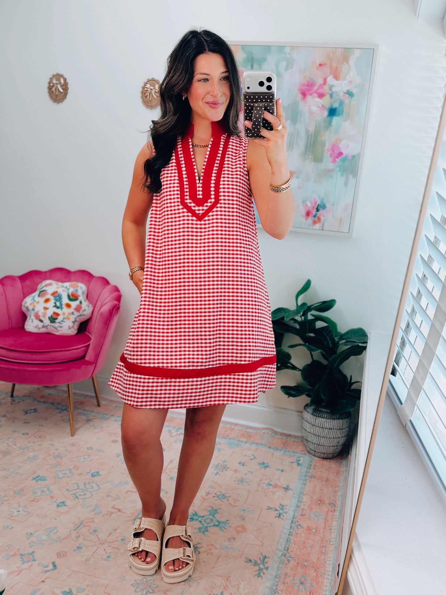 Summer Nights Red Gingham Mini Dress