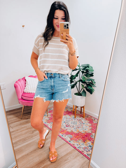 Just USA Loring Distressed Denim Shorts