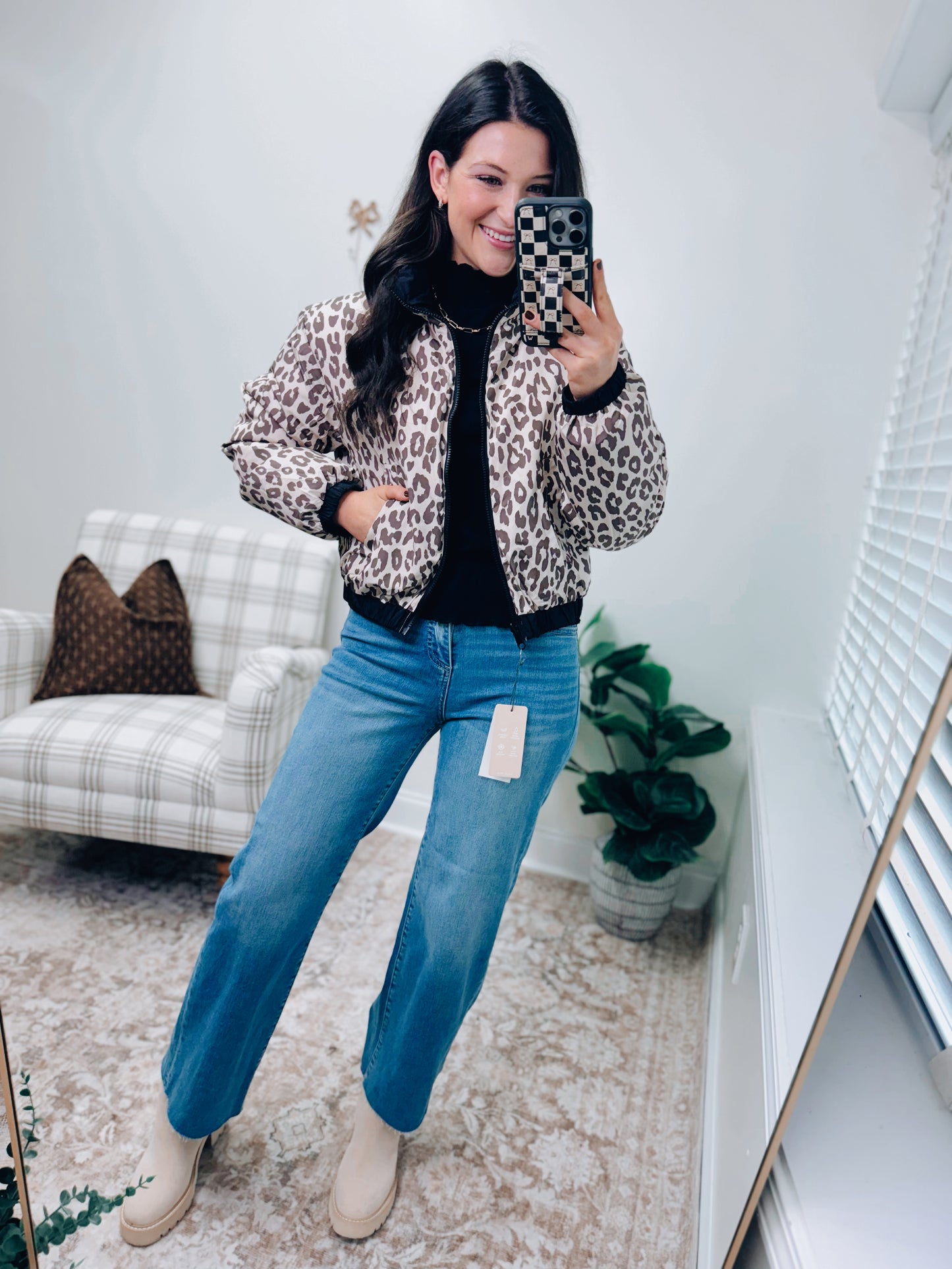 DOORBUSTER Reversible Leopard/Black Puffer Jacket