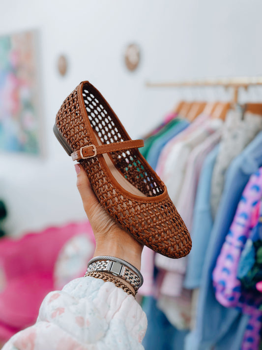 Mary Jane Classic Woven Flats
