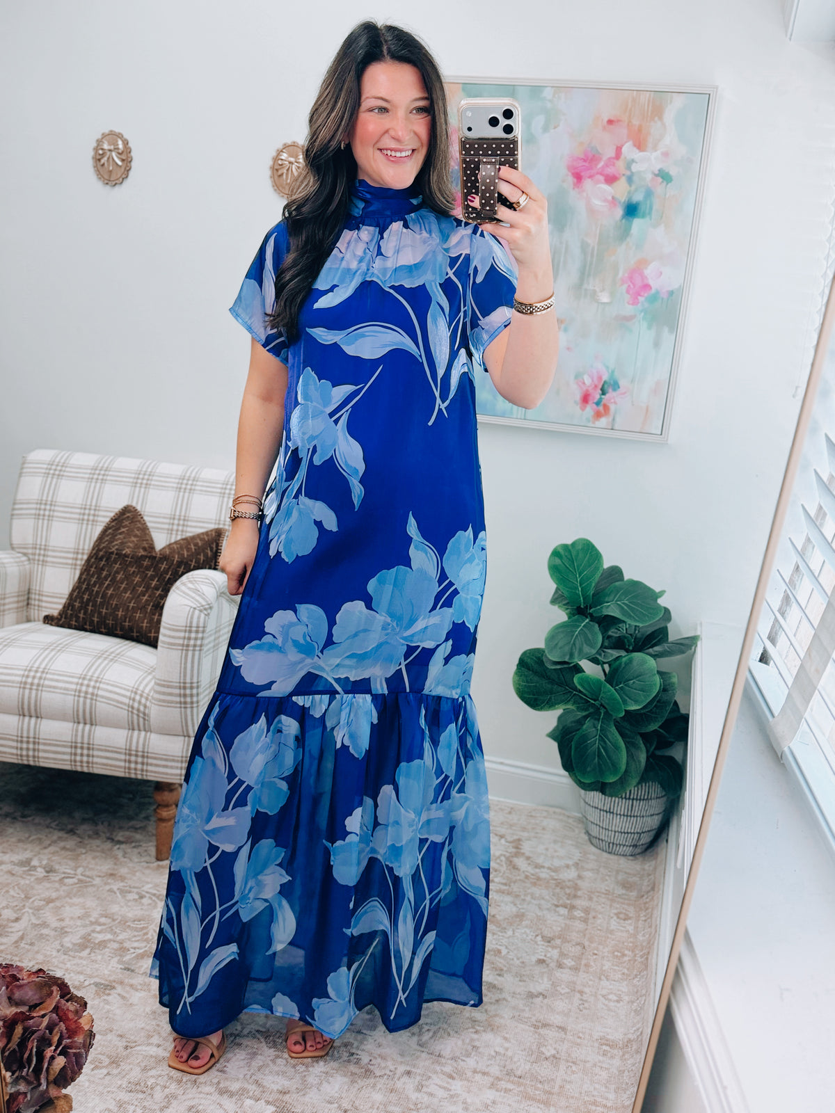 CURVY Dime Organza Sheer Maxi Dress Floral