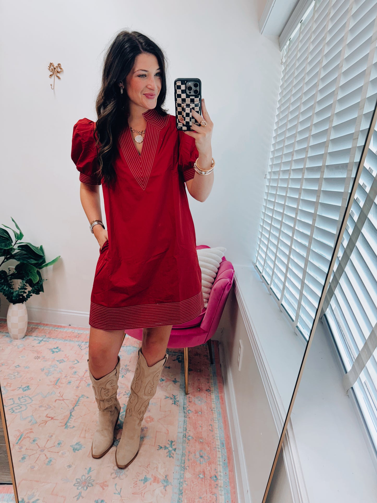Rowan Embroidered Mini Dress