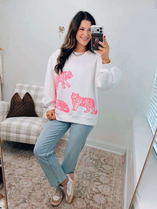 Blake Sequin Tiger Crewneck