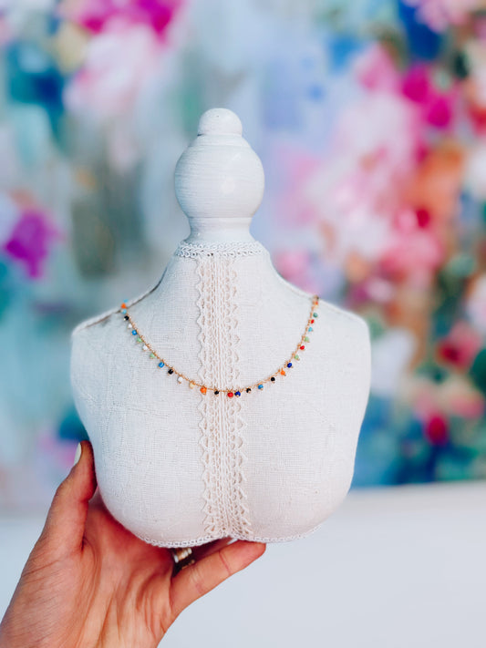 Mesa Colorball Beaded Necklace | 18K Gold Plated