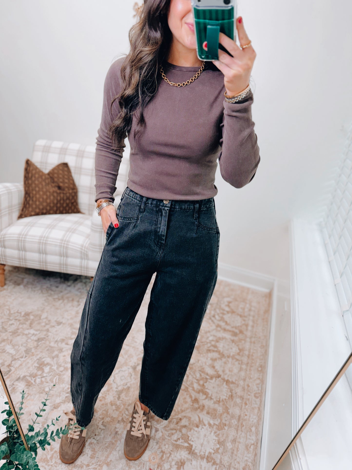 Vintage Black Barrel Denim