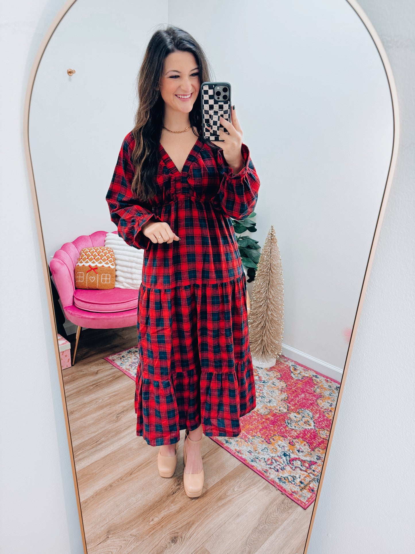 Christmas Plaid Maxi - Red