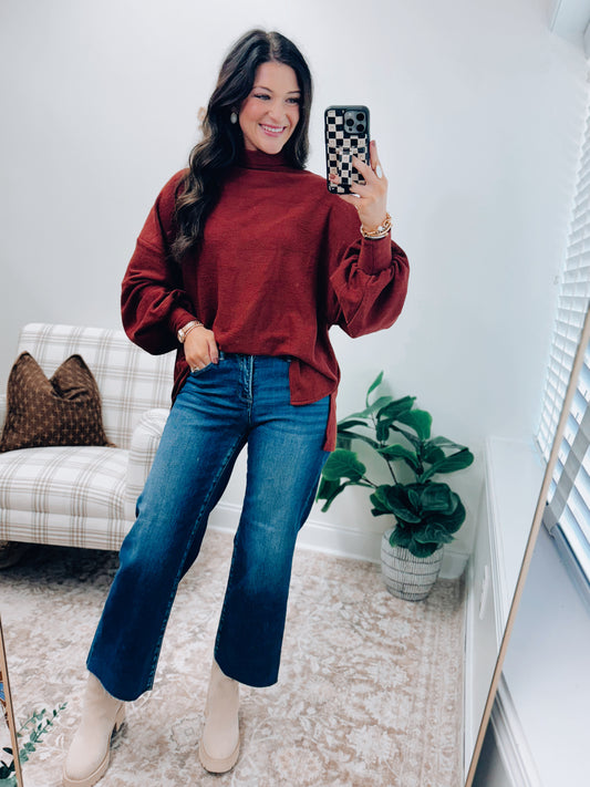 Sienna Mock Neck Balloon Sweater