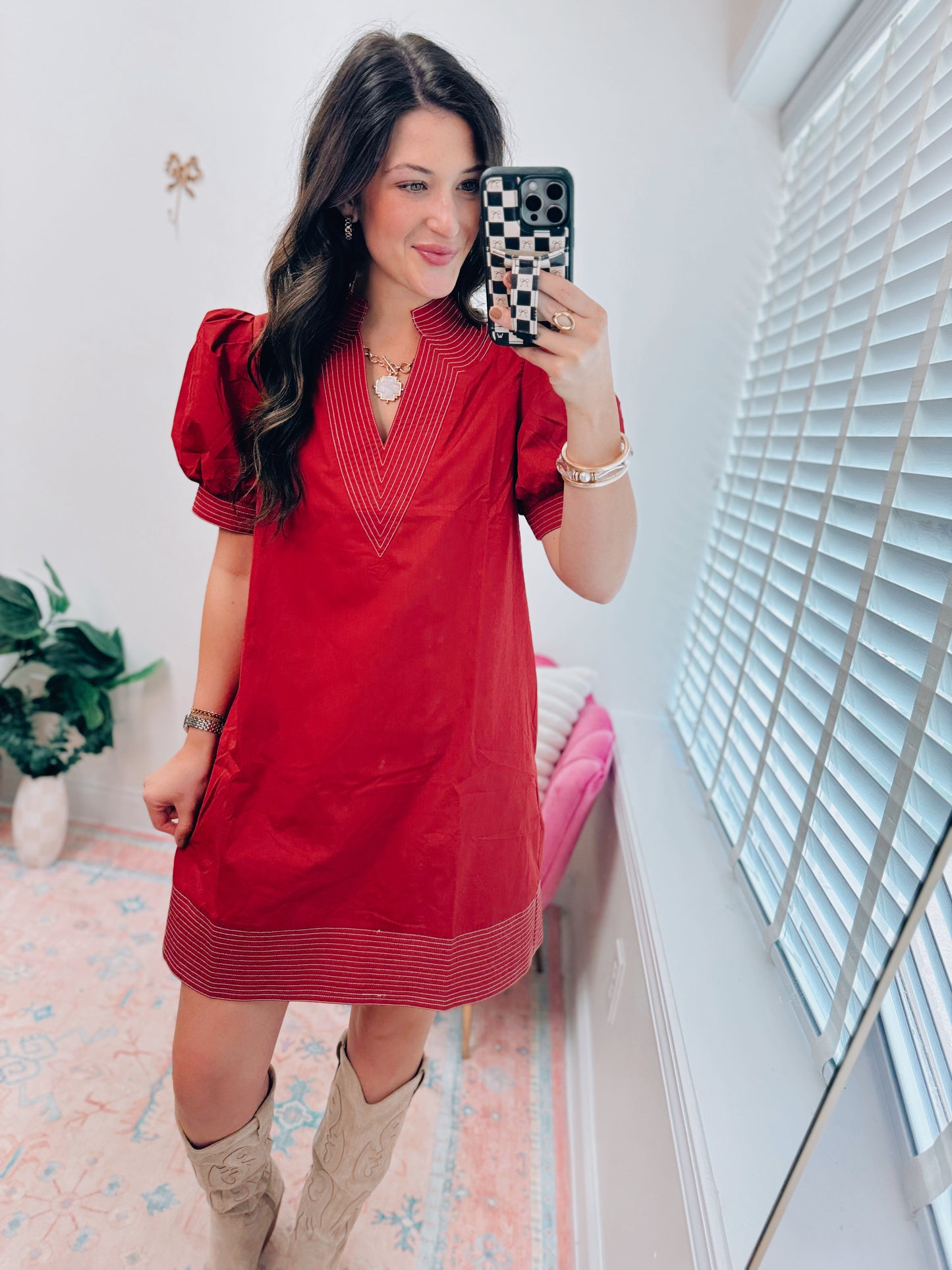 Rowan Embroidered Mini Dress