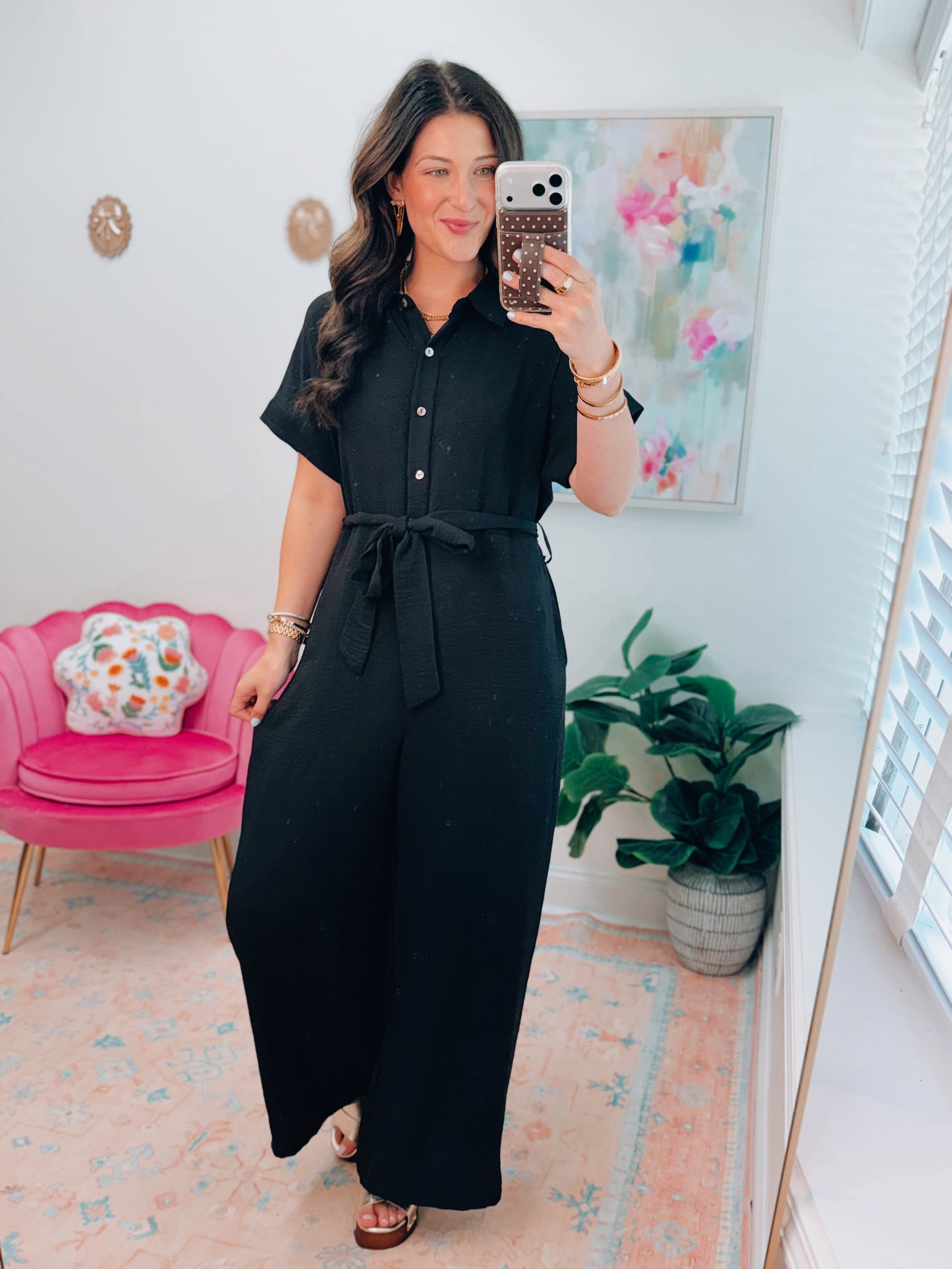 Palmer Air Wick Button Jumpsuit - Black