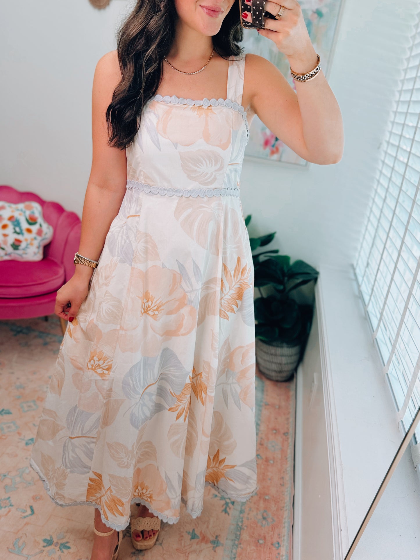 Palm Beach Scallop Midi Dress