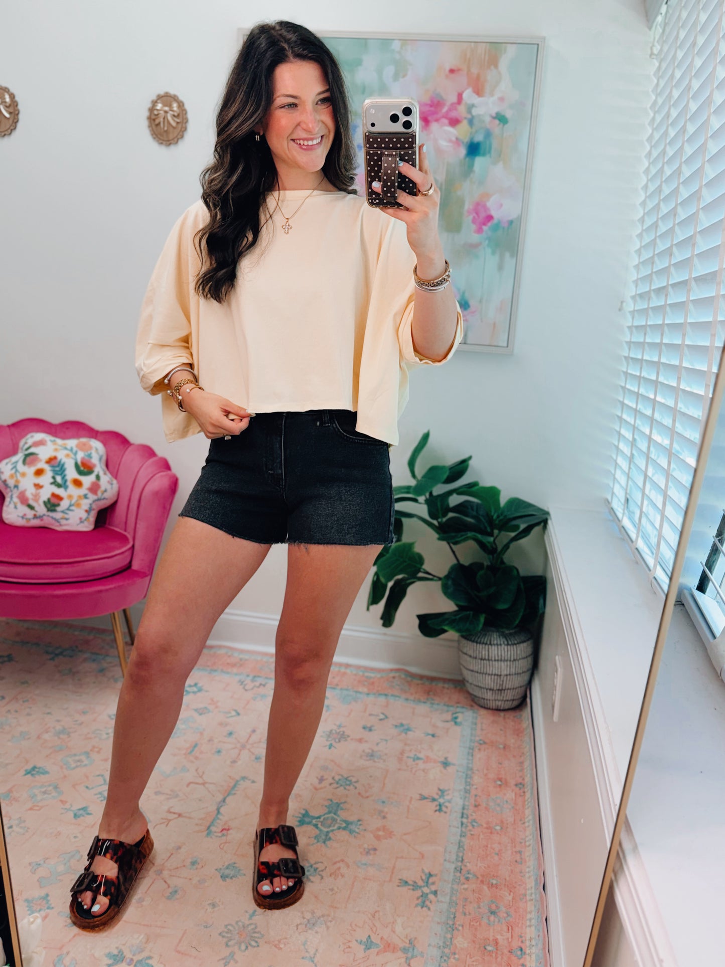 Lemon Slub Oversized Top