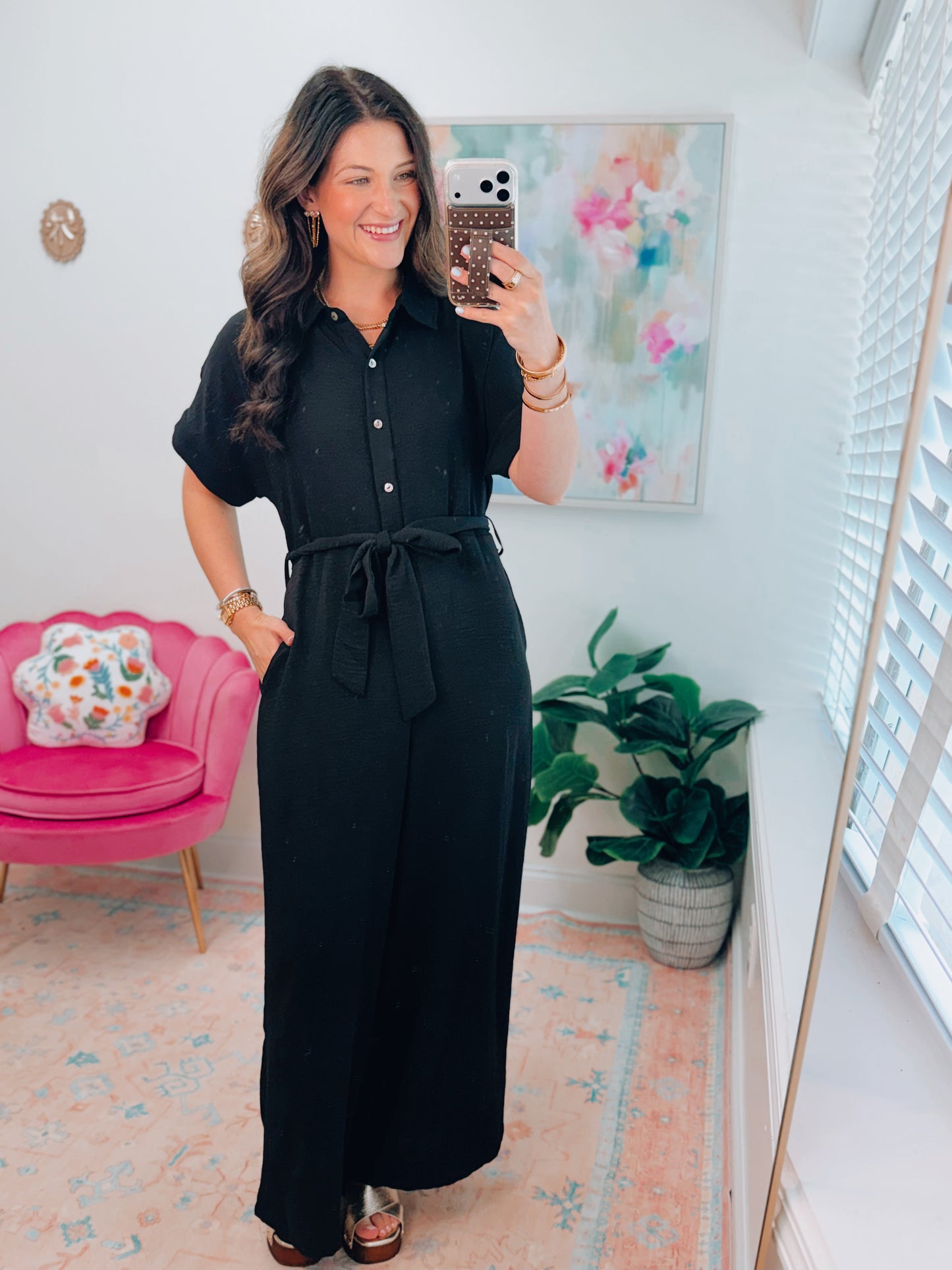 Palmer Air Wick Button Jumpsuit - Black