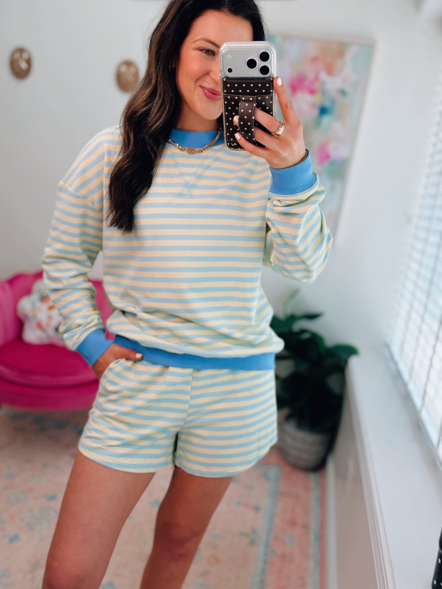 Vivi Striped Mock Shorts Set