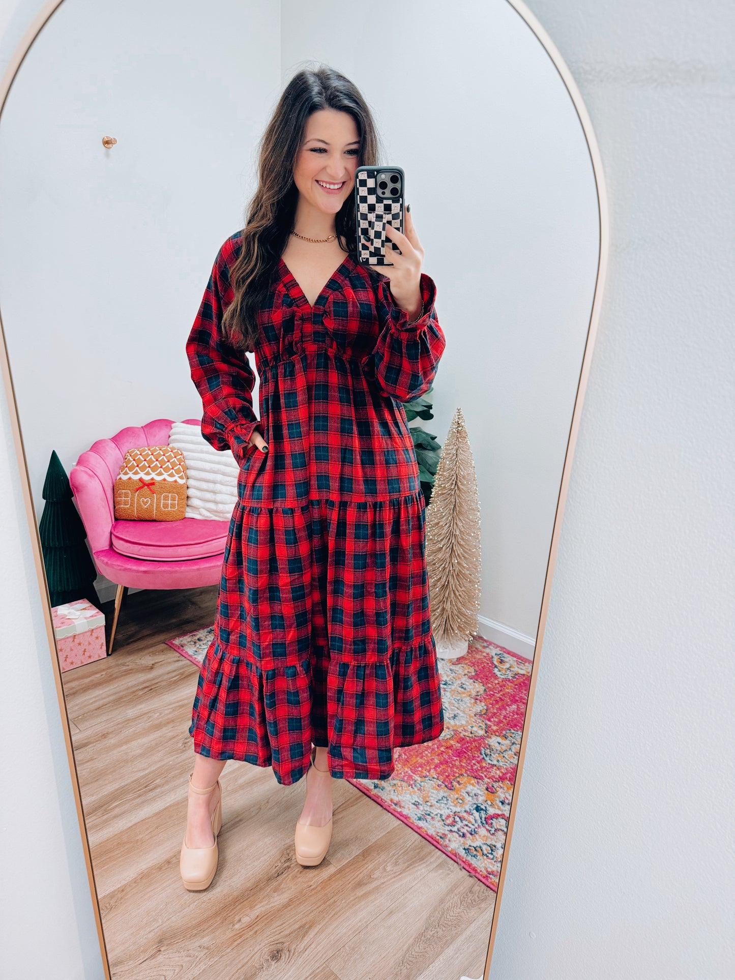 Christmas Plaid Maxi - Red