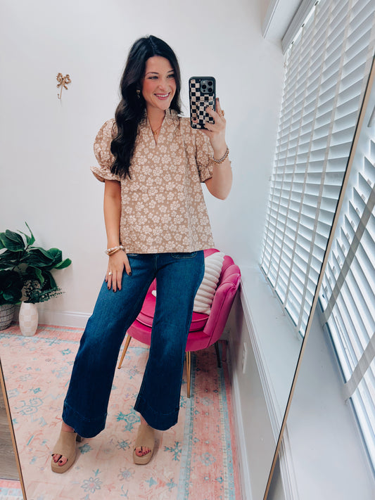 Floral Jacquard Textured Top
