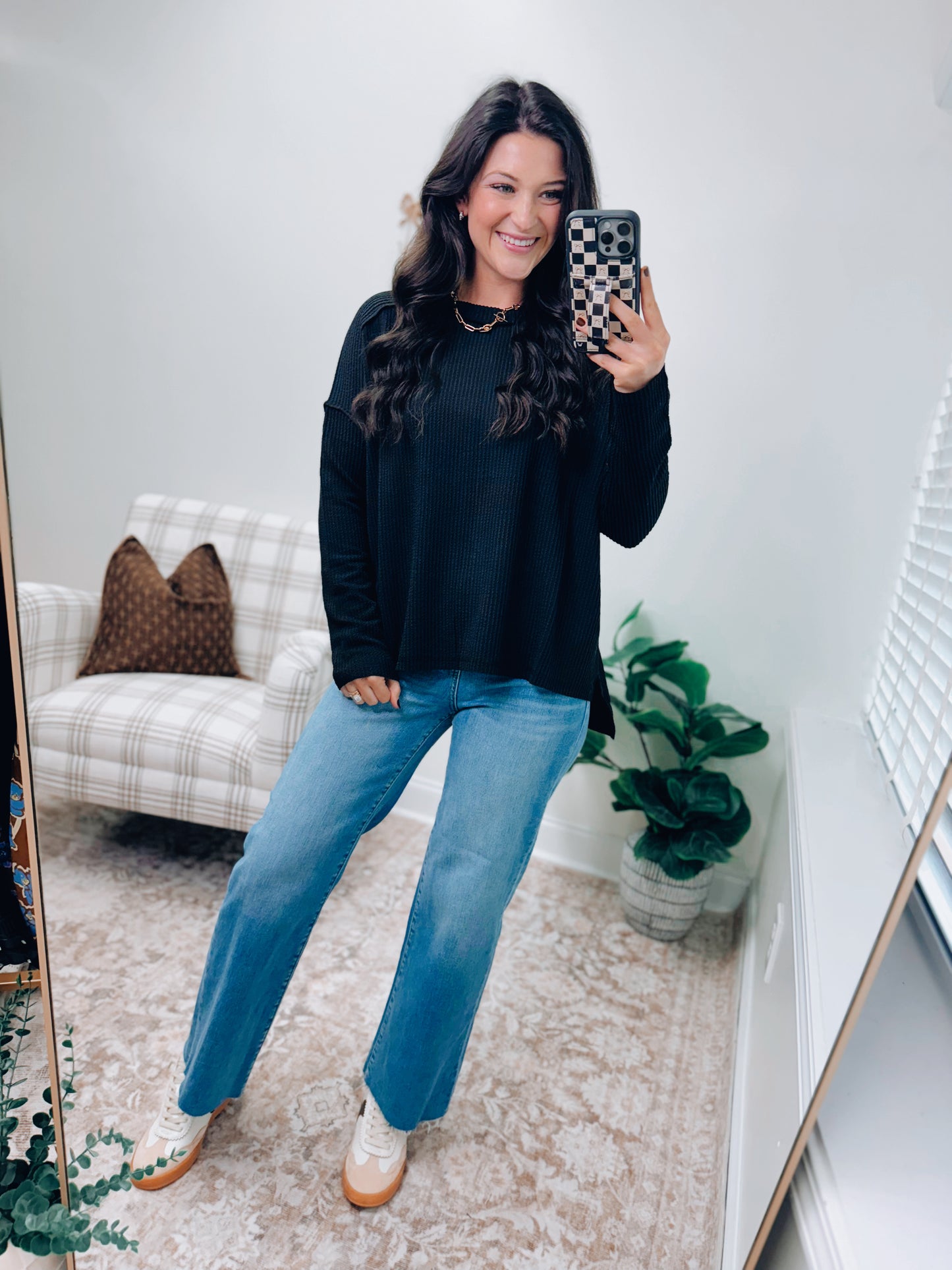 CURVY | DOORBUSTER Laci Ribbed Top - Black