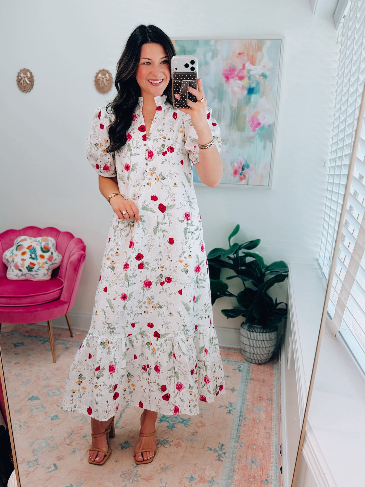 Sawyer Floral Eyelet Midi Dress