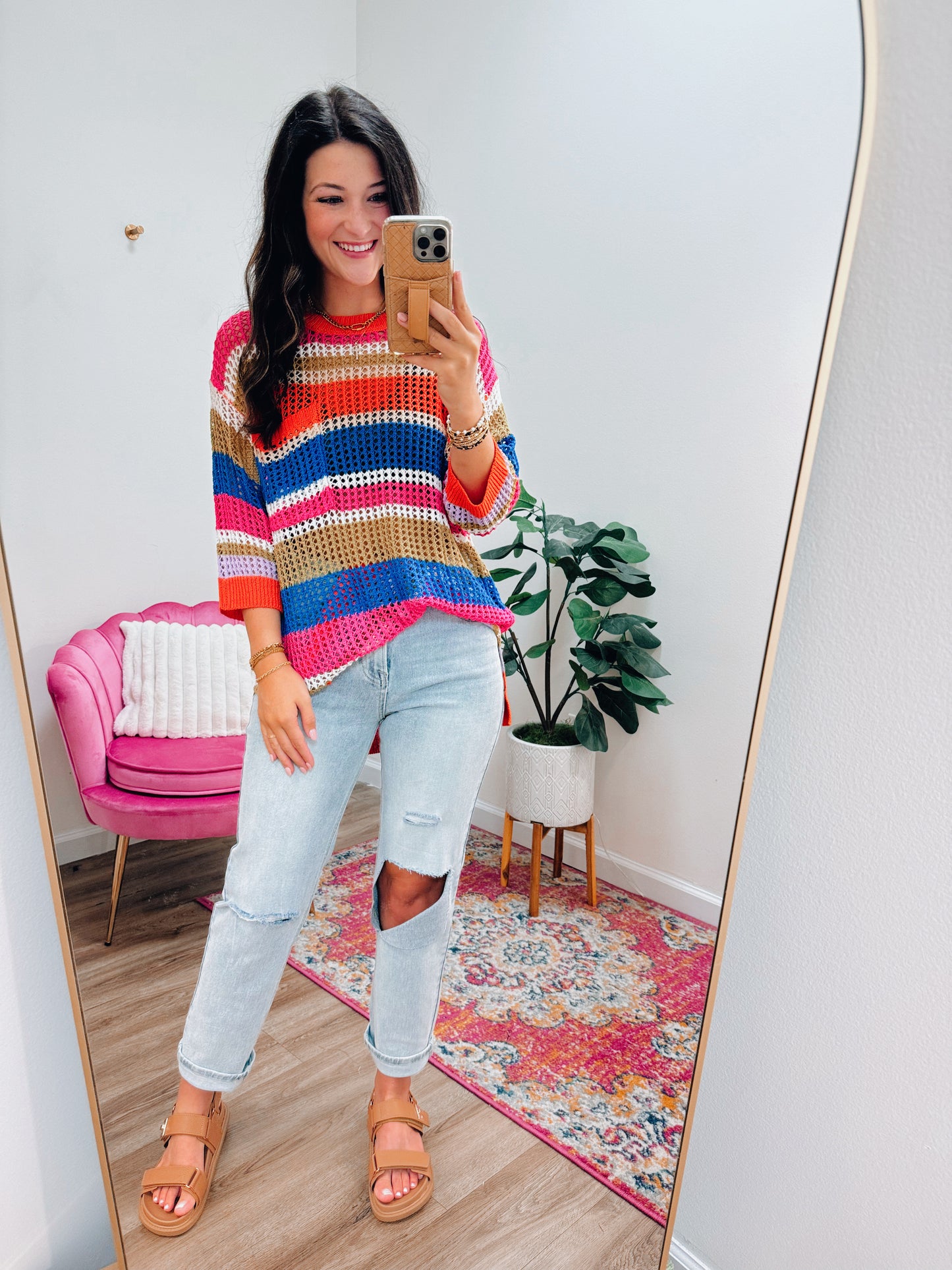 Marley Fall Crochet Color Block Top