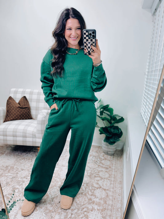 DOORBUSTER Crewneck Comfy Pants Set - Forest