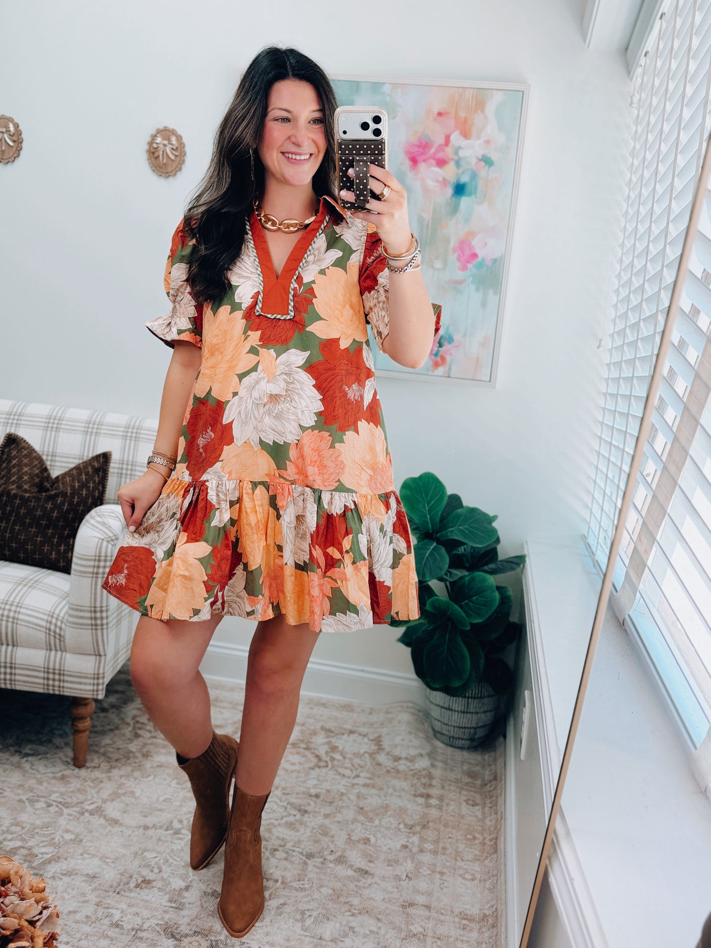 Sadie Fall Floral Mini Dress