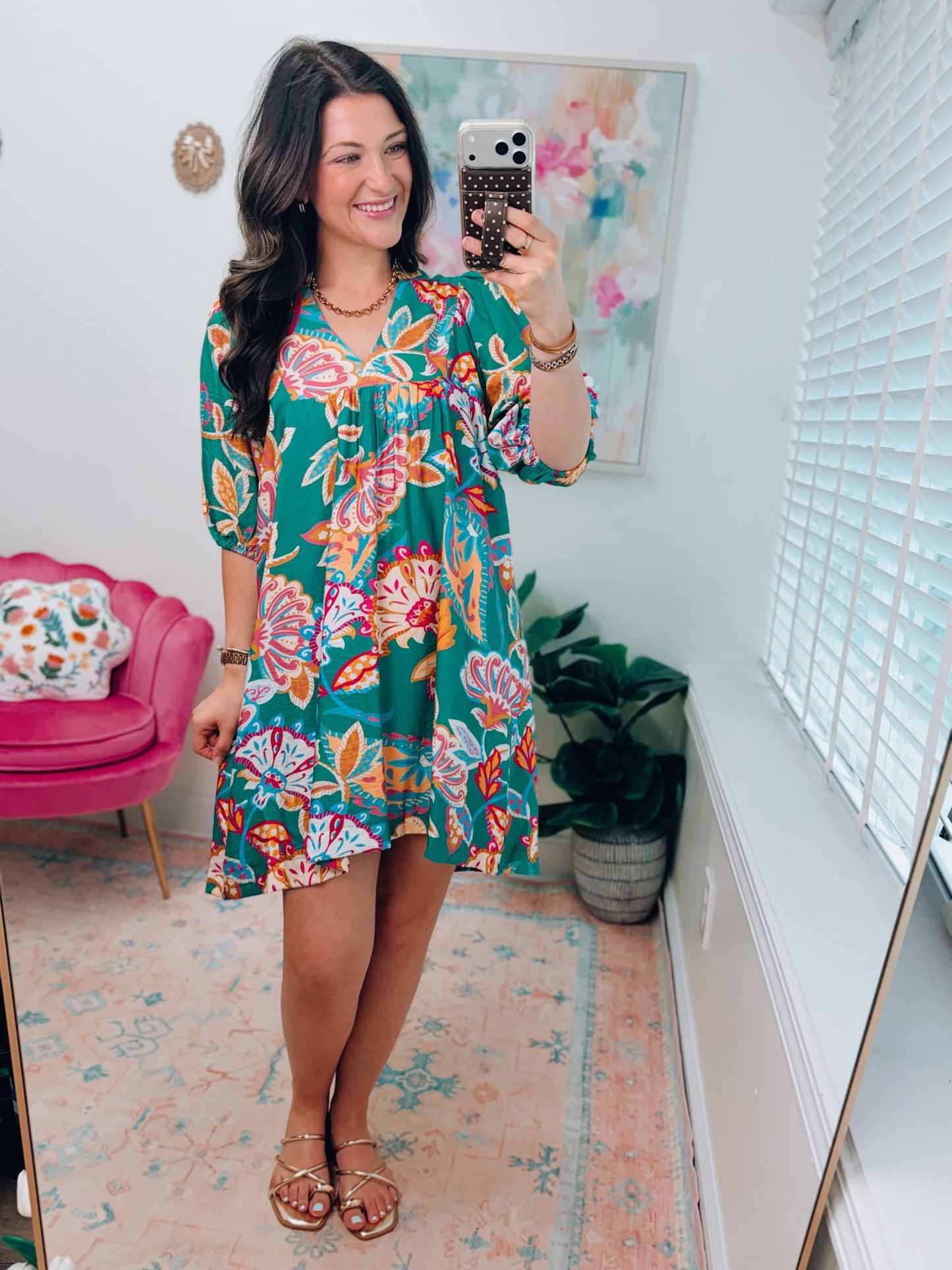 CURVY Paradise Emerald Mix Mini Dress