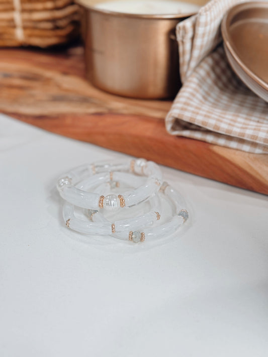 Ella Bamboo Pearl Bracelet Stack