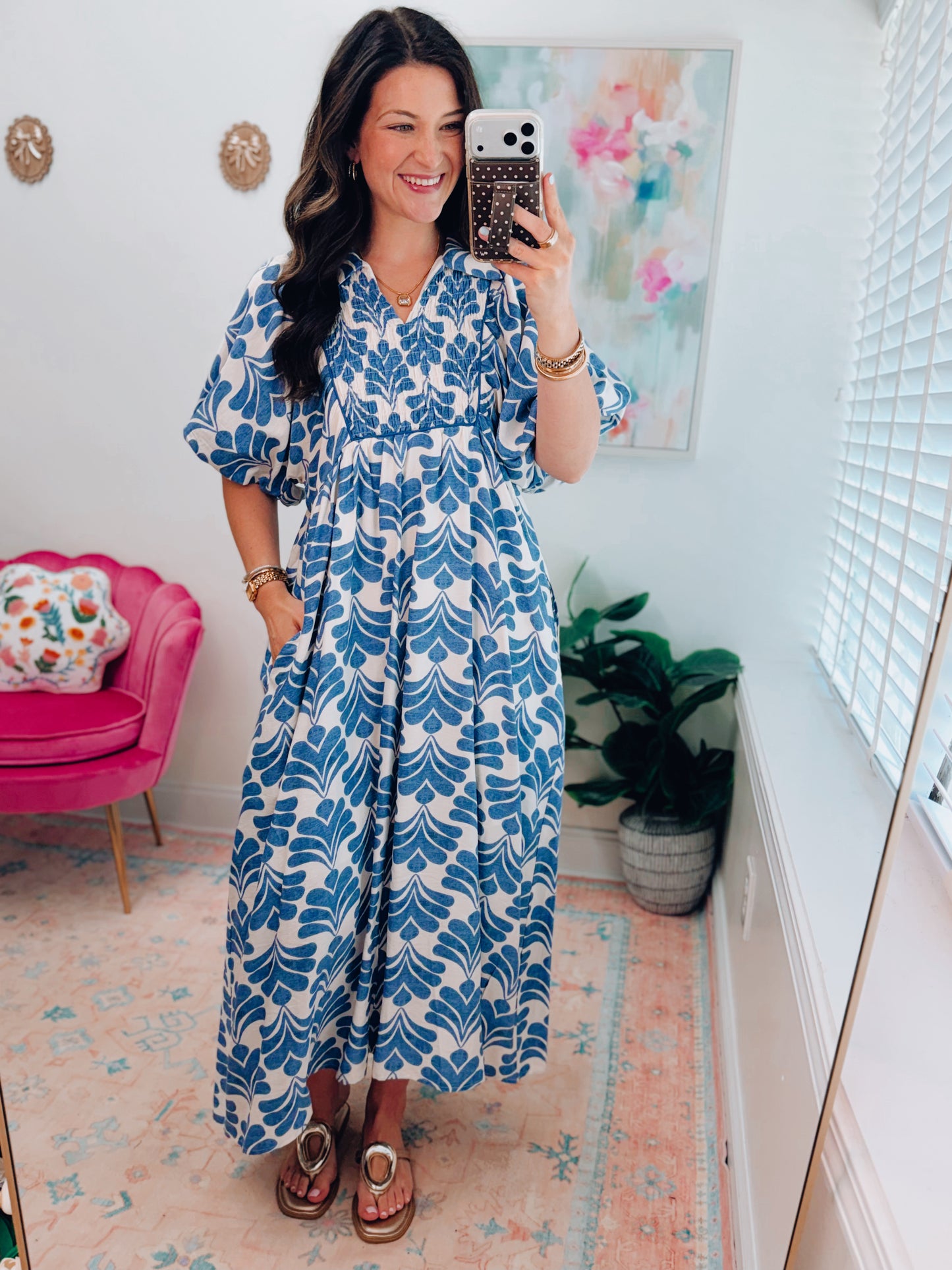 Mercer Smocked Midi Dress