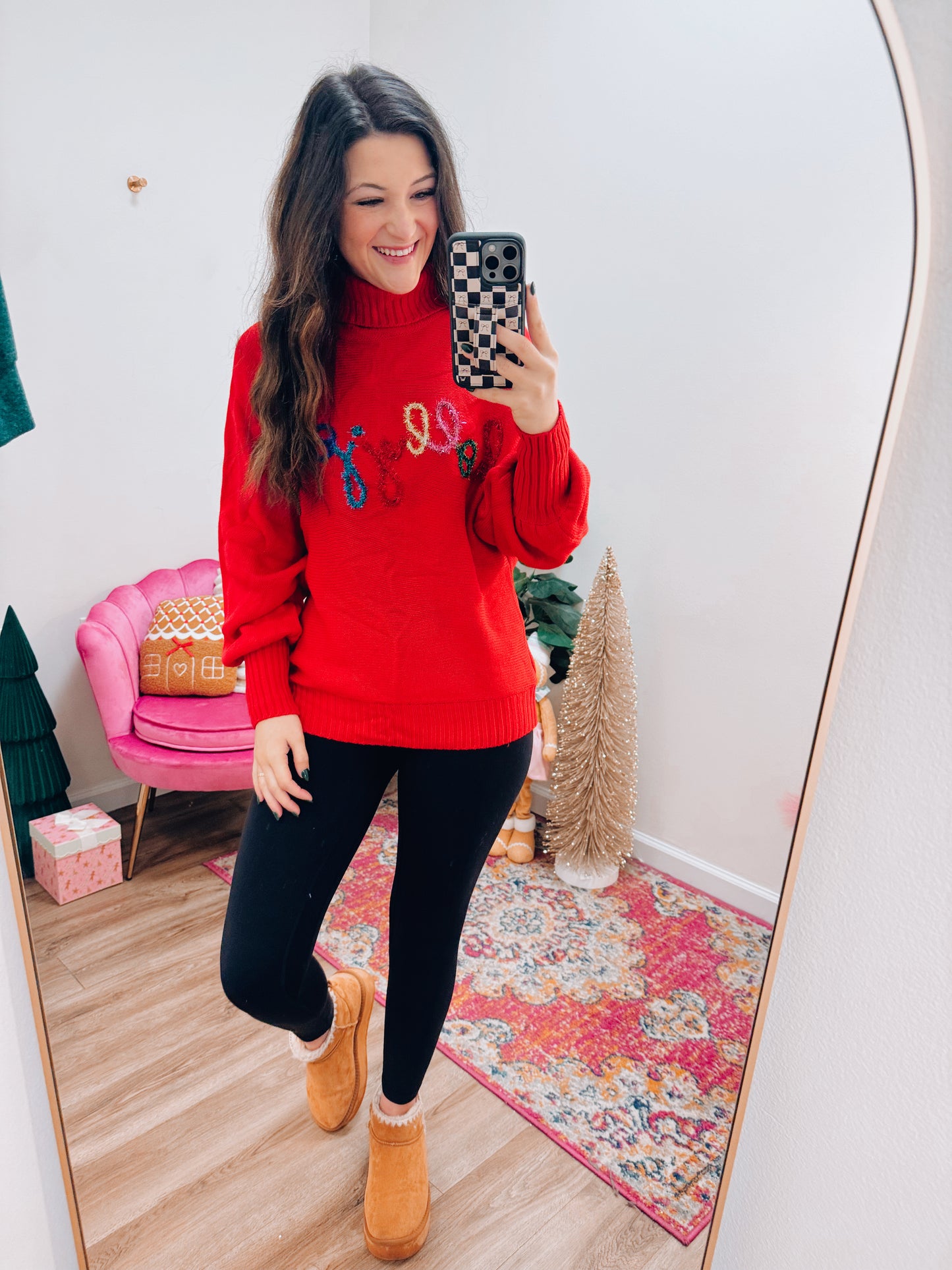 Holly Jolly Tinsel Mock Neck Sweater