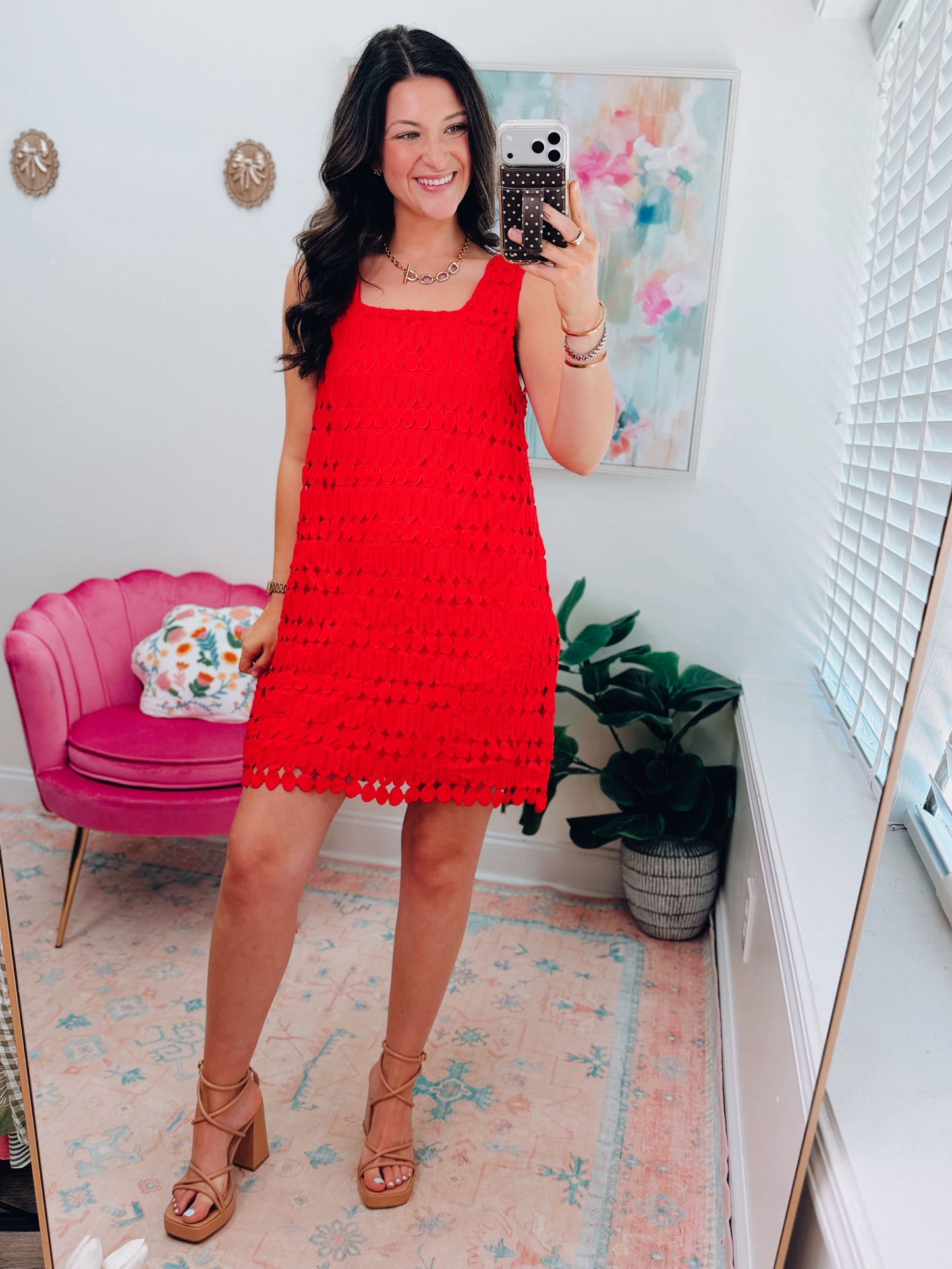 Ruby Eyelet Mini Dress