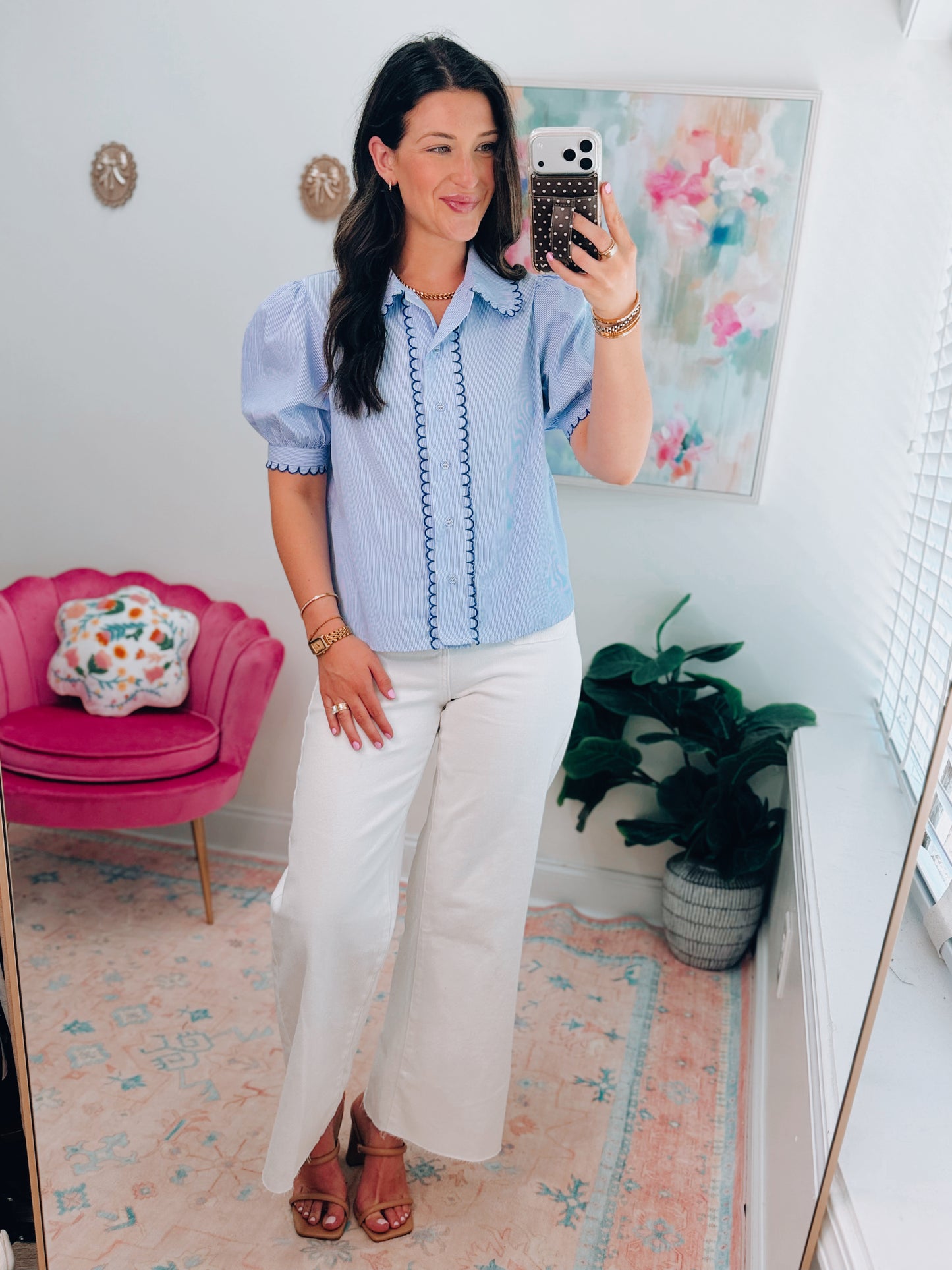 Sloane Scallop Stripe Top