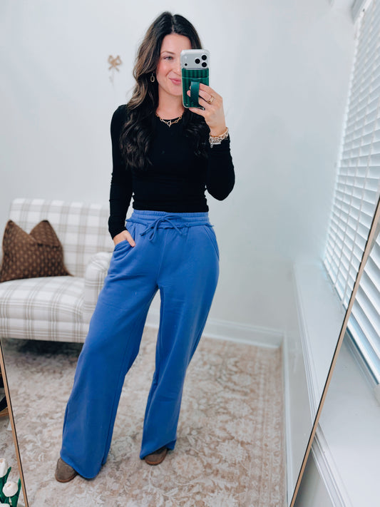 Vallie Raw Hem Sweatpants - Marlin