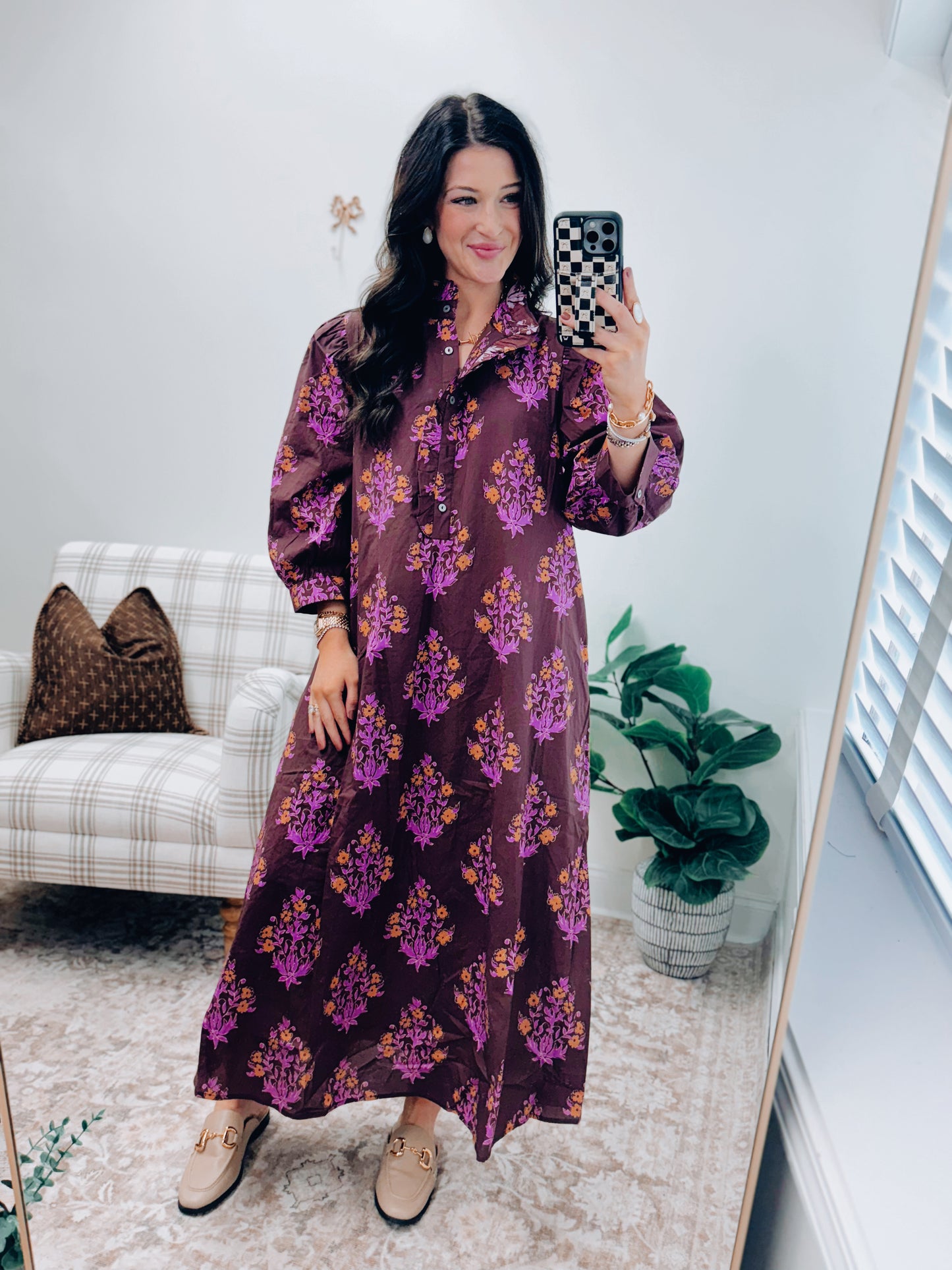 Rylan Chocolate Purple Mix Midi Dress